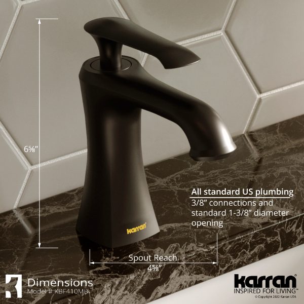 Woodburn Single Hole Single Handle Bathroom Faucet with Matching Pop-Up Drain In Matte Black