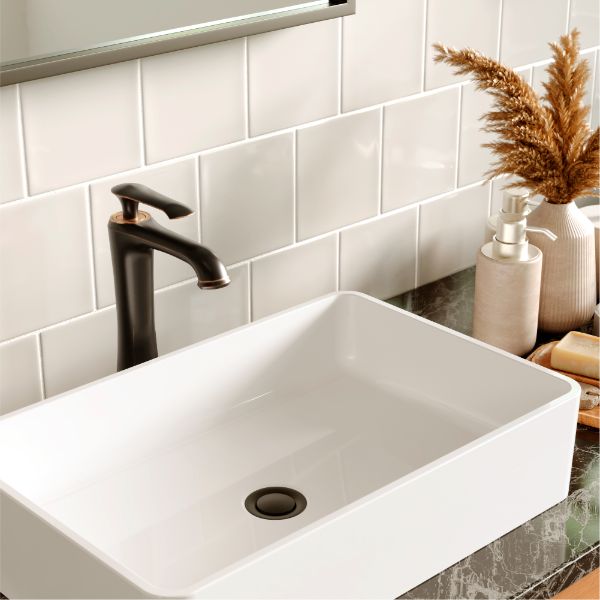 Woodburn Single Hole Single Handle Bathroom Faucet with Matching Pop-Up Drain In Oil-Rubbed Bronze