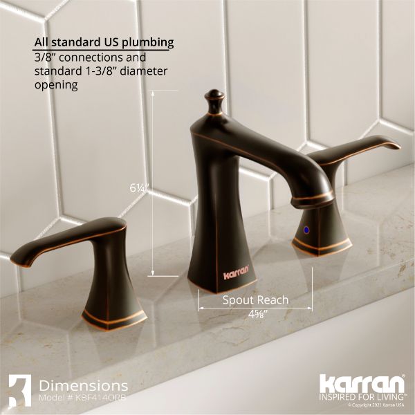Woodburn Widespread Three-Hole 2-Handle Bathroom Faucet with Matching Pop-Up Drain In Oil-Rubbed Bronze