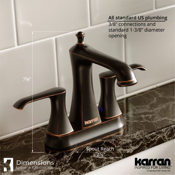 Woodburn Two-Hole 2-Handle Bathroom Faucet with Matching Pop-Up Drain In Oil-Rubbed Bronze