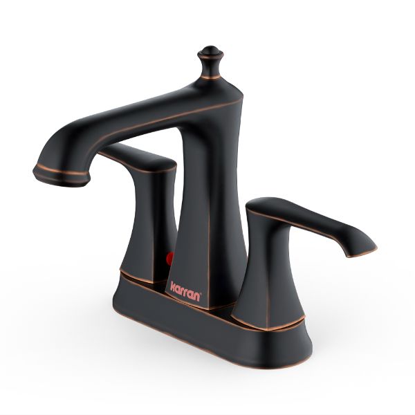 Woodburn Two-Hole 2-Handle Bathroom Faucet with Matching Pop-Up Drain In Oil-Rubbed Bronze