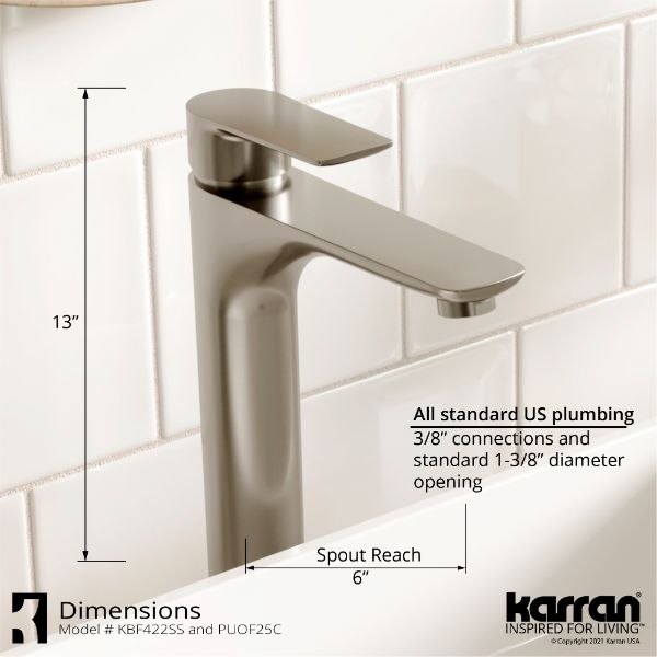 Kayes Single Hole Single Handle Bathroom Faucet with Matcing Pop-up Drain In Stainless Steel