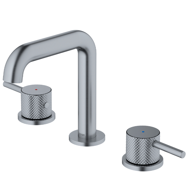 Tryst Widespread Three-Hole 2-Handle Bathroom Faucet with Matching Pop-up Drain In Stainless Steel