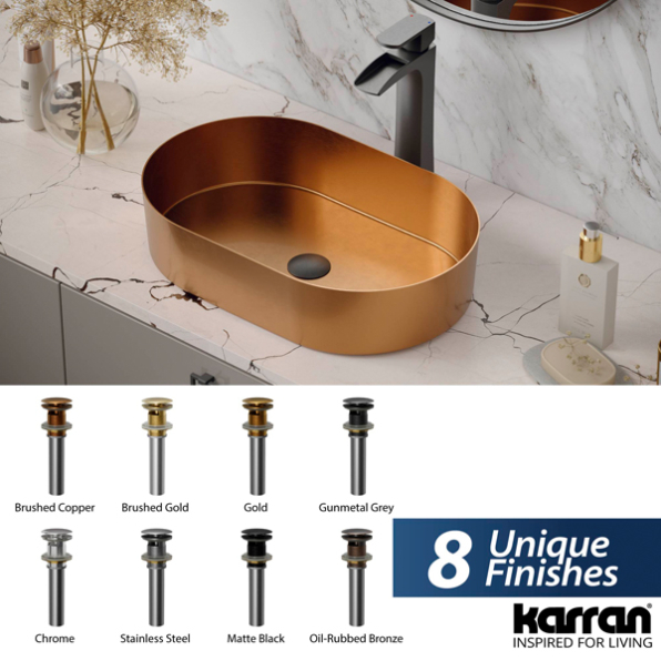 Pop-Up Bathroom Sink Drain with Overflow In Stainless Steel