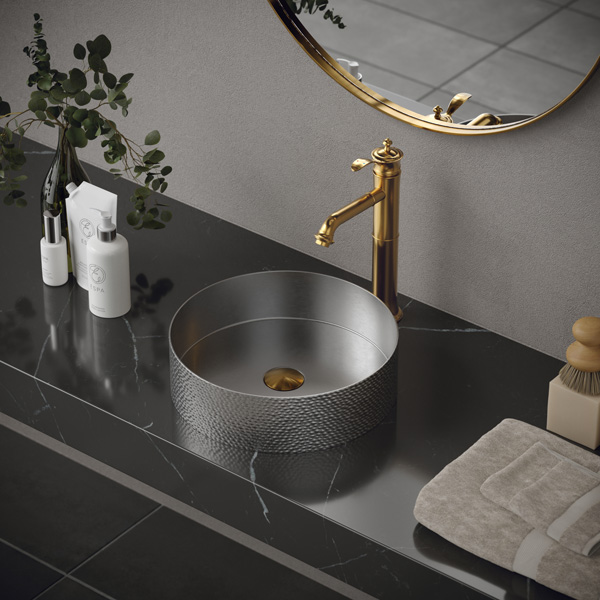15" Vessel Stainless Steel Bathroom Sink In Stainless Steel