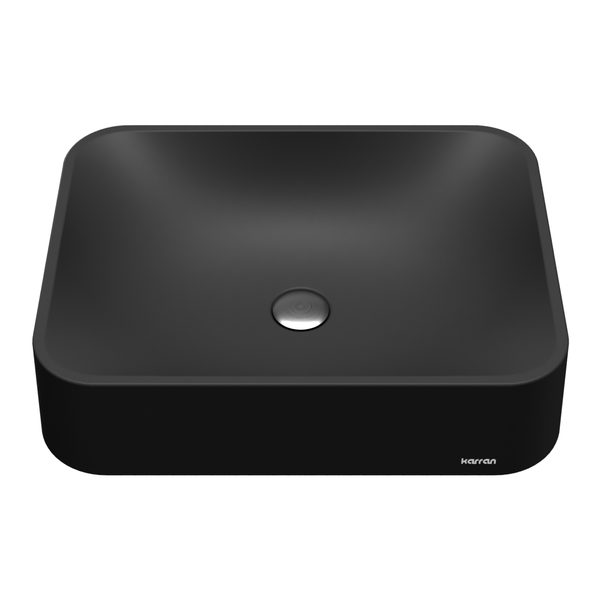 21-1/2" Vessel Quartz Composite Bathroom Sink In Black