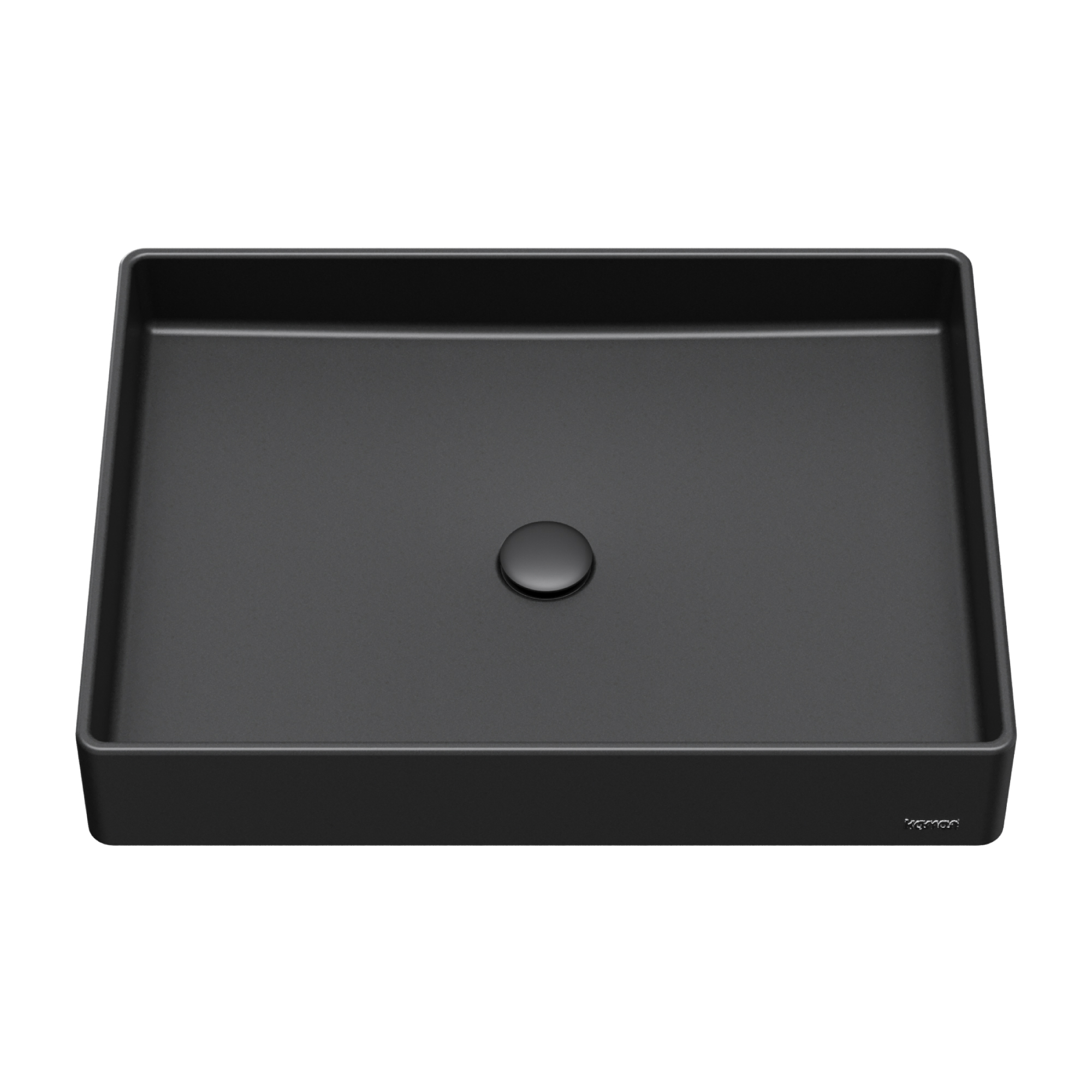 23-5/8" Vessel Quartz Composite Bathroom Sink In Black