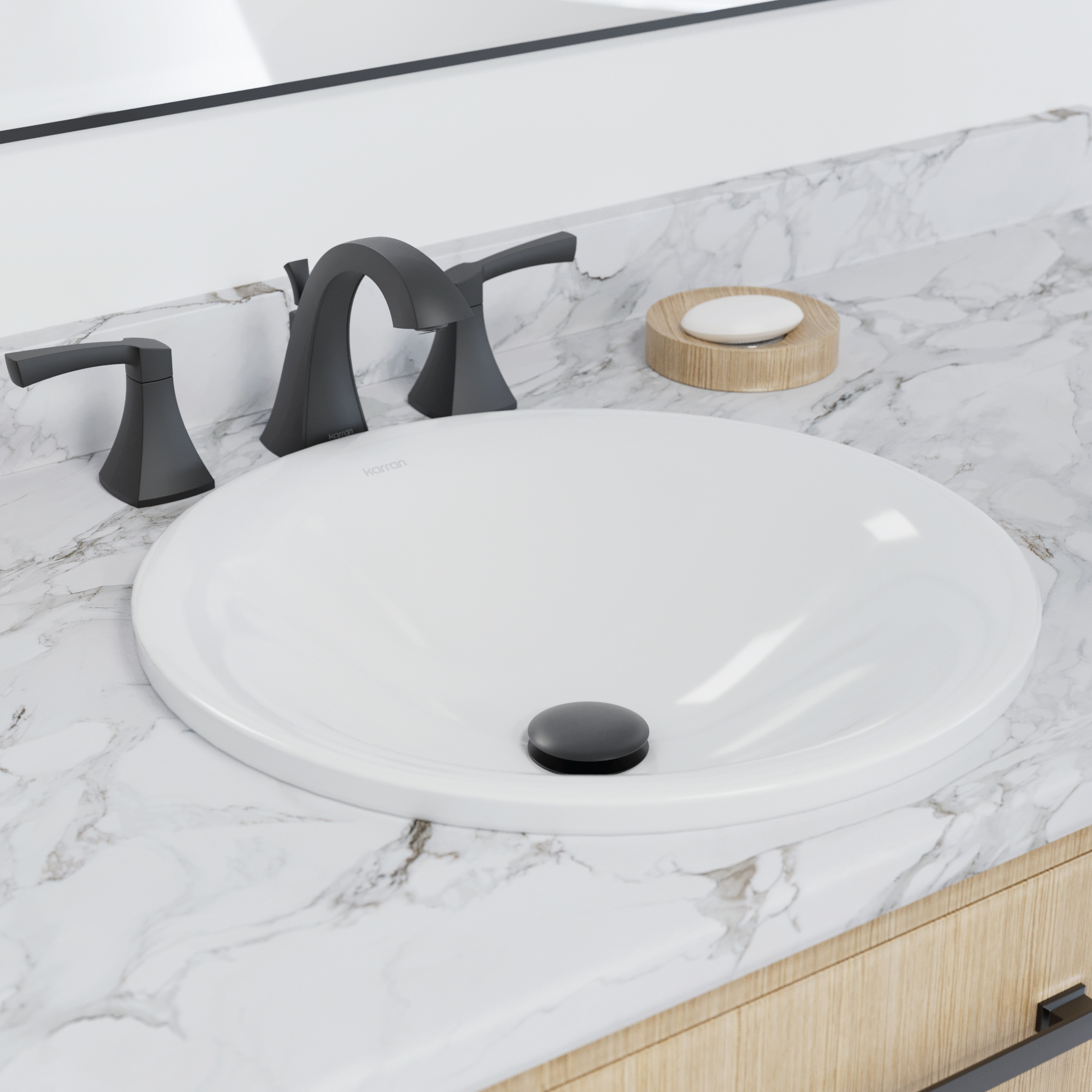 17-3/4" Top Mount Vitreous China Bathroom Sink In White