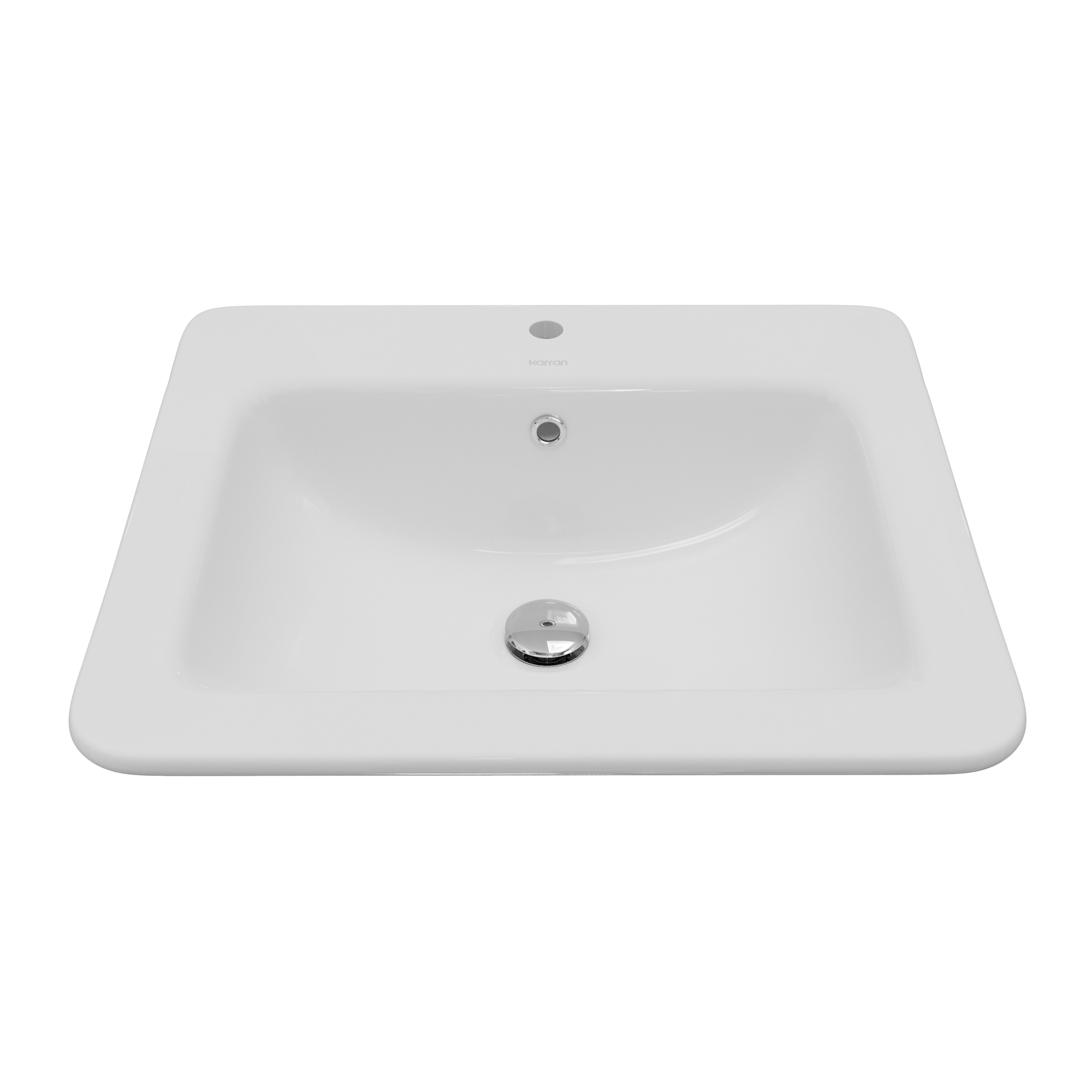 Valera 21" Rectangular Top Mount Vitreous China Bathroom Sink In White