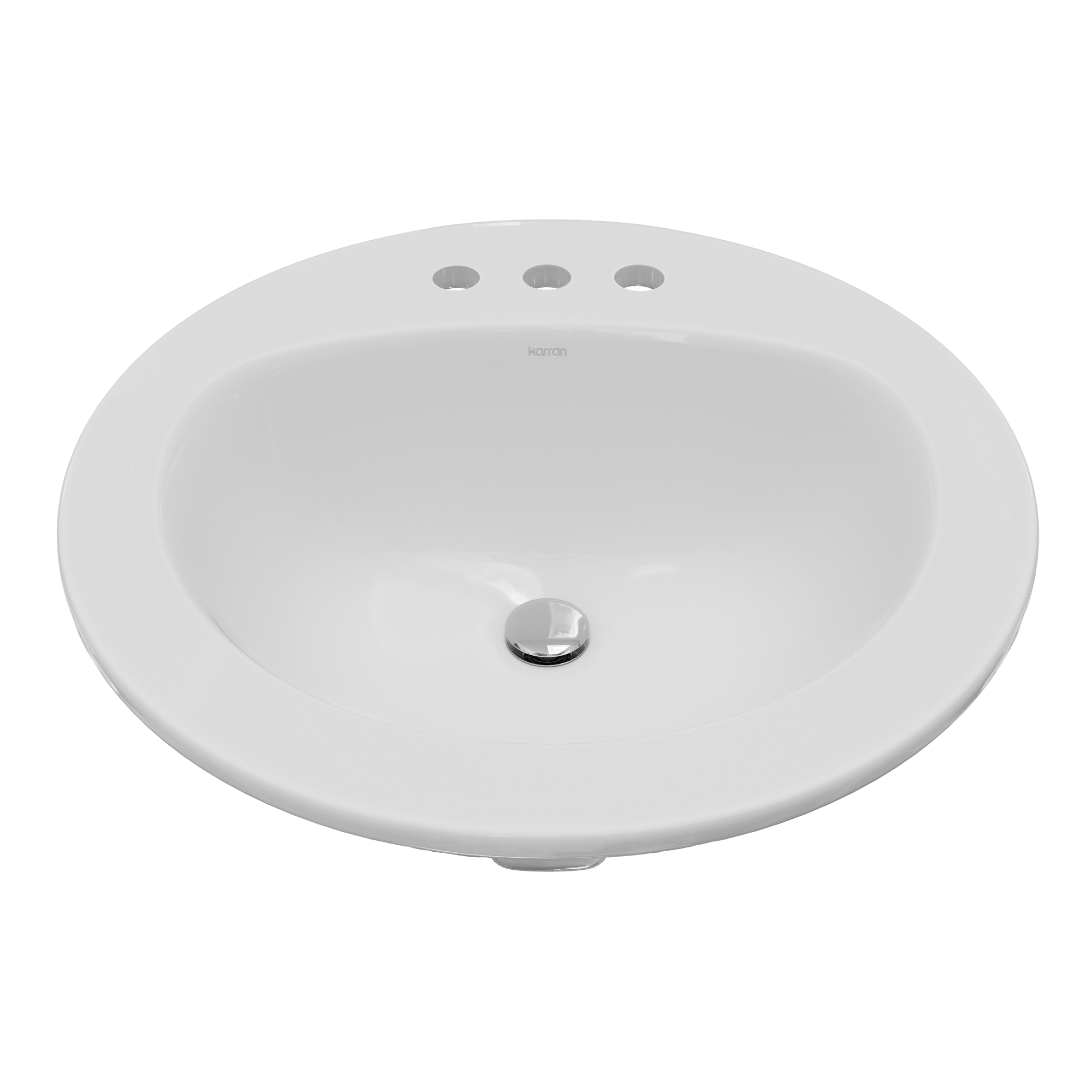 Valera 20" Circular Top Mount Vitreous China Bathroom Sink In White