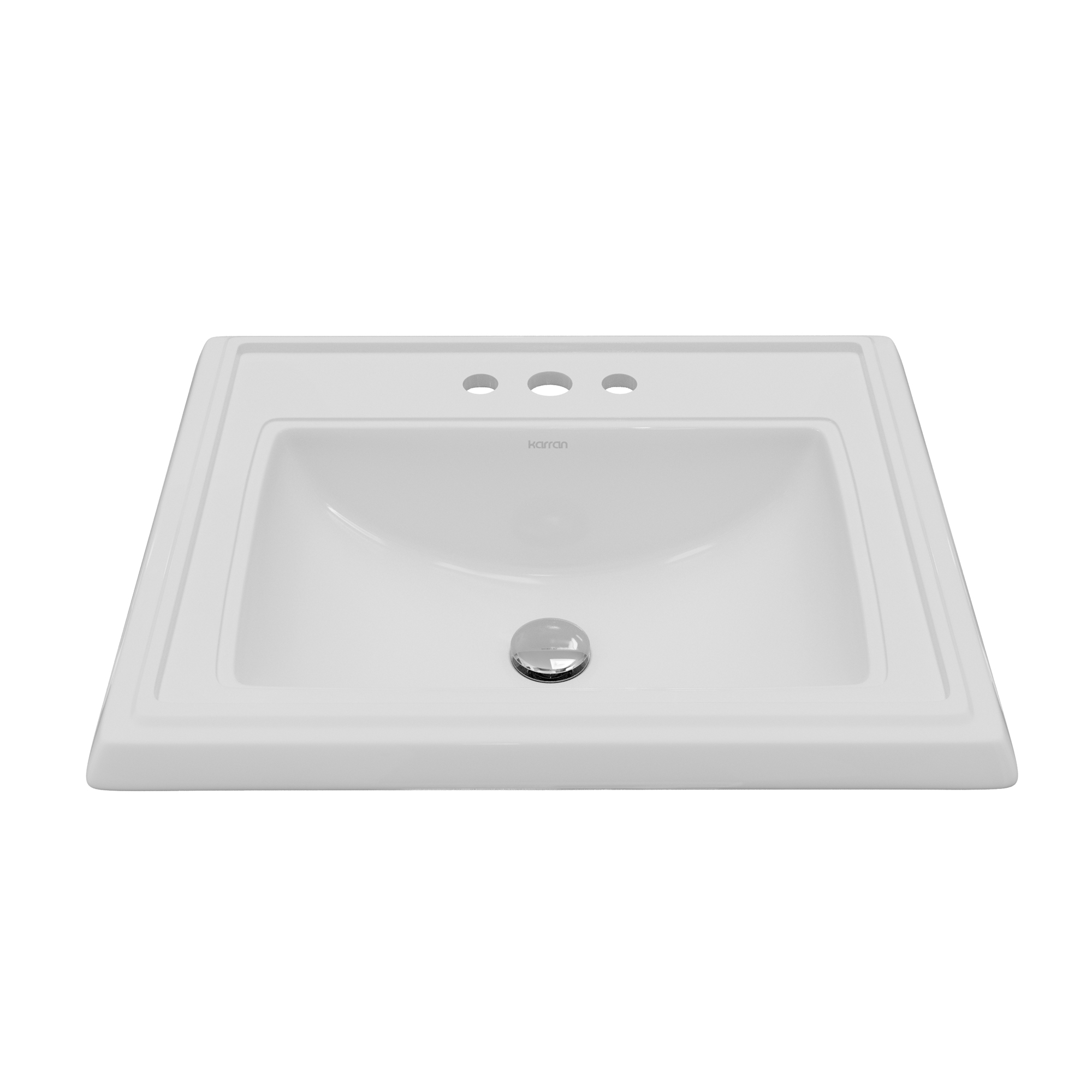 Valera 23" Rectangular Top Mount Vitreous China Bathroom Sink In White