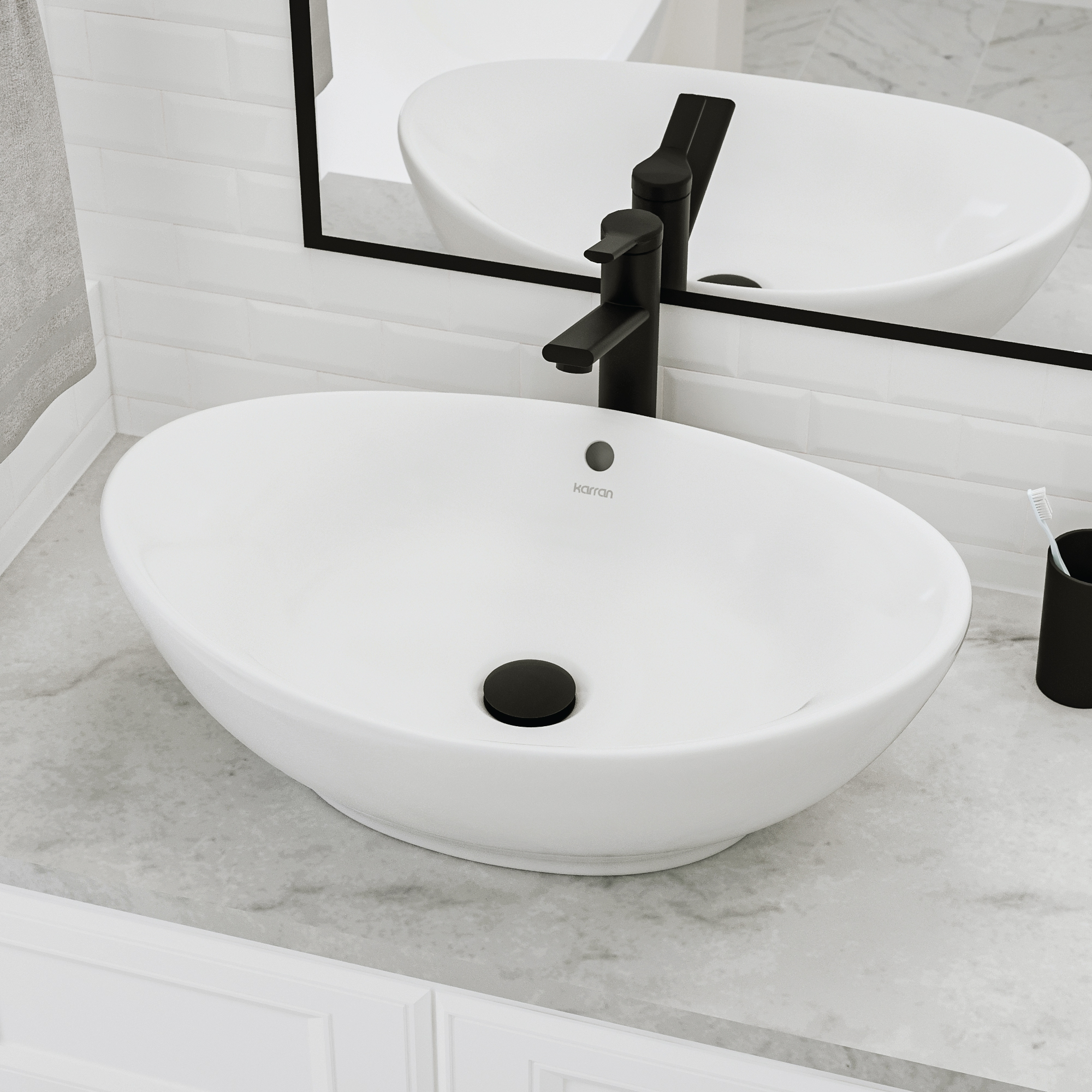 23" Vessel Vitreous China Bathroom Sink In White