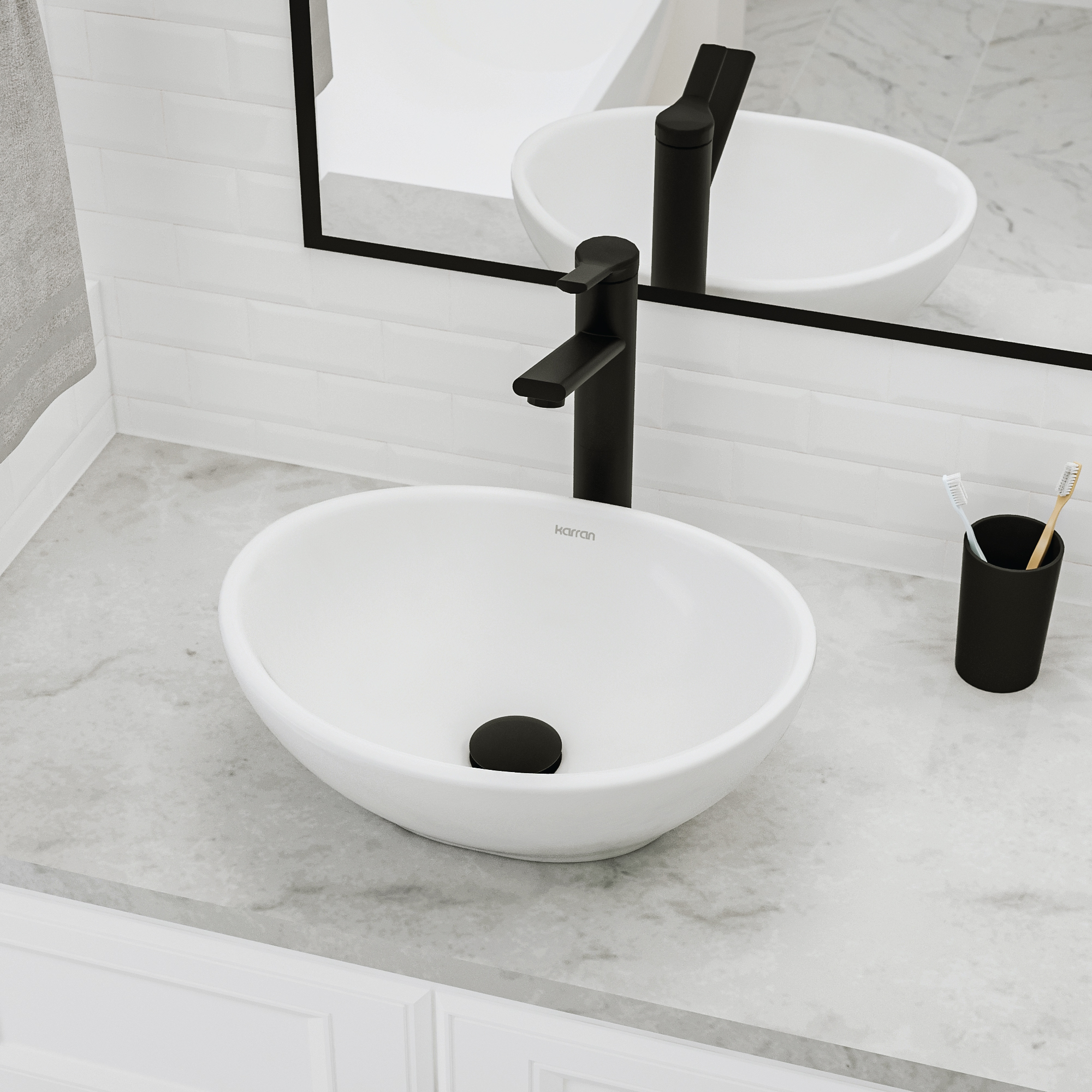 15" Vessel Vitreous China Bathroom Sink In White