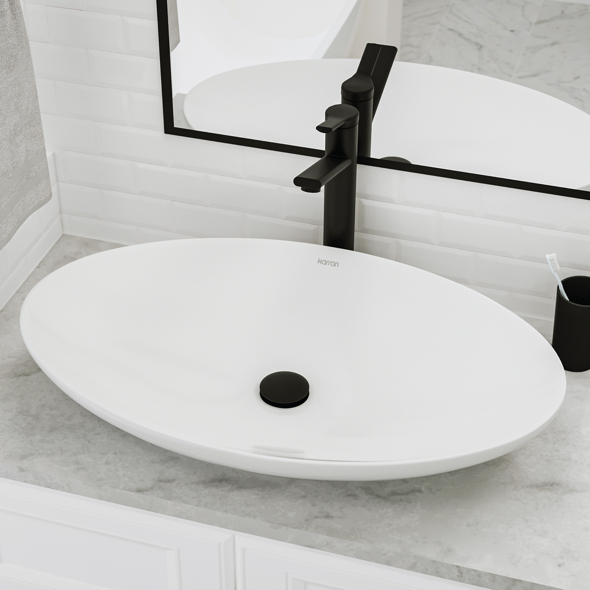 27" Vessel Vitreous China Bathroom Sink In White