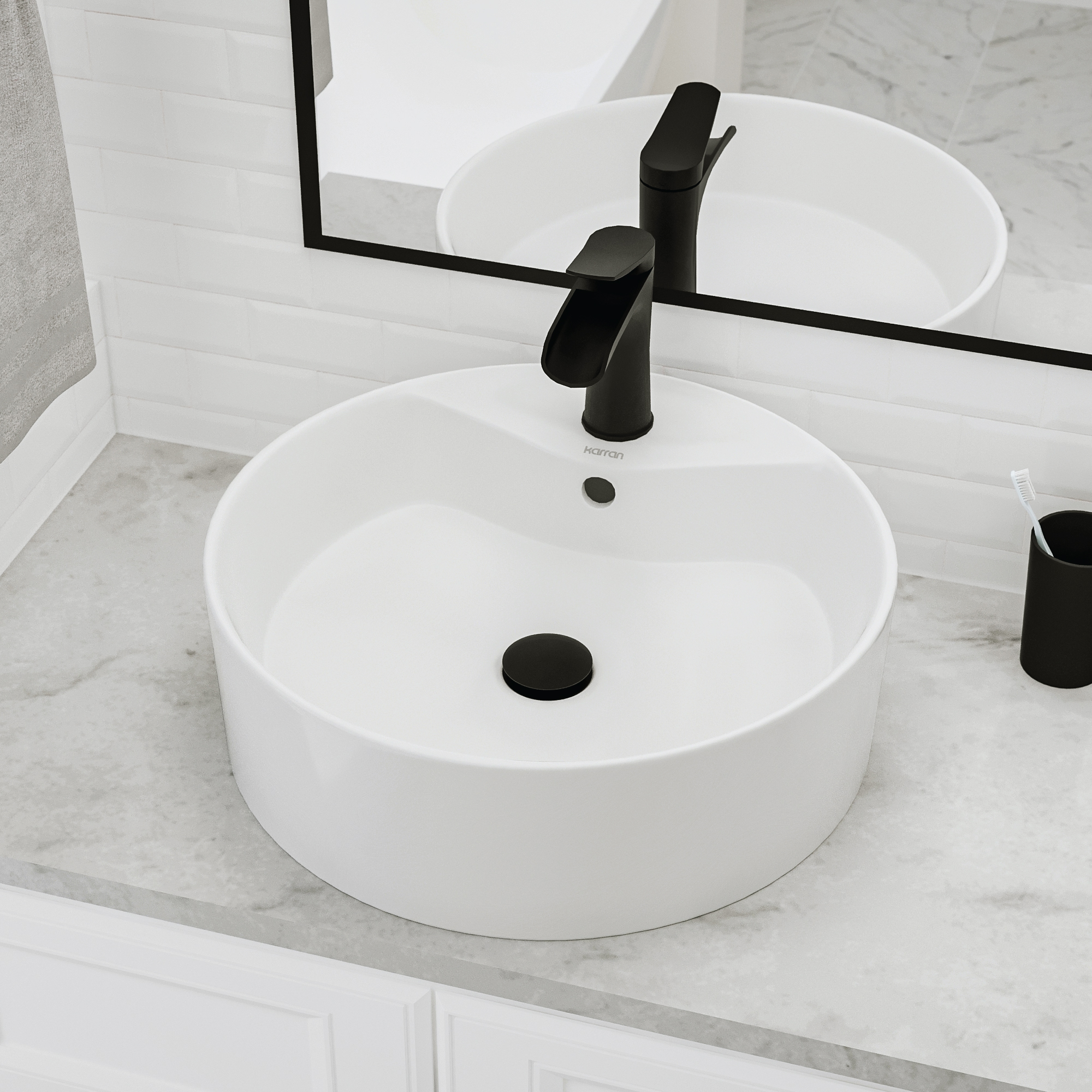 18" Vessel Vitreous China Bathroom Sink In White
