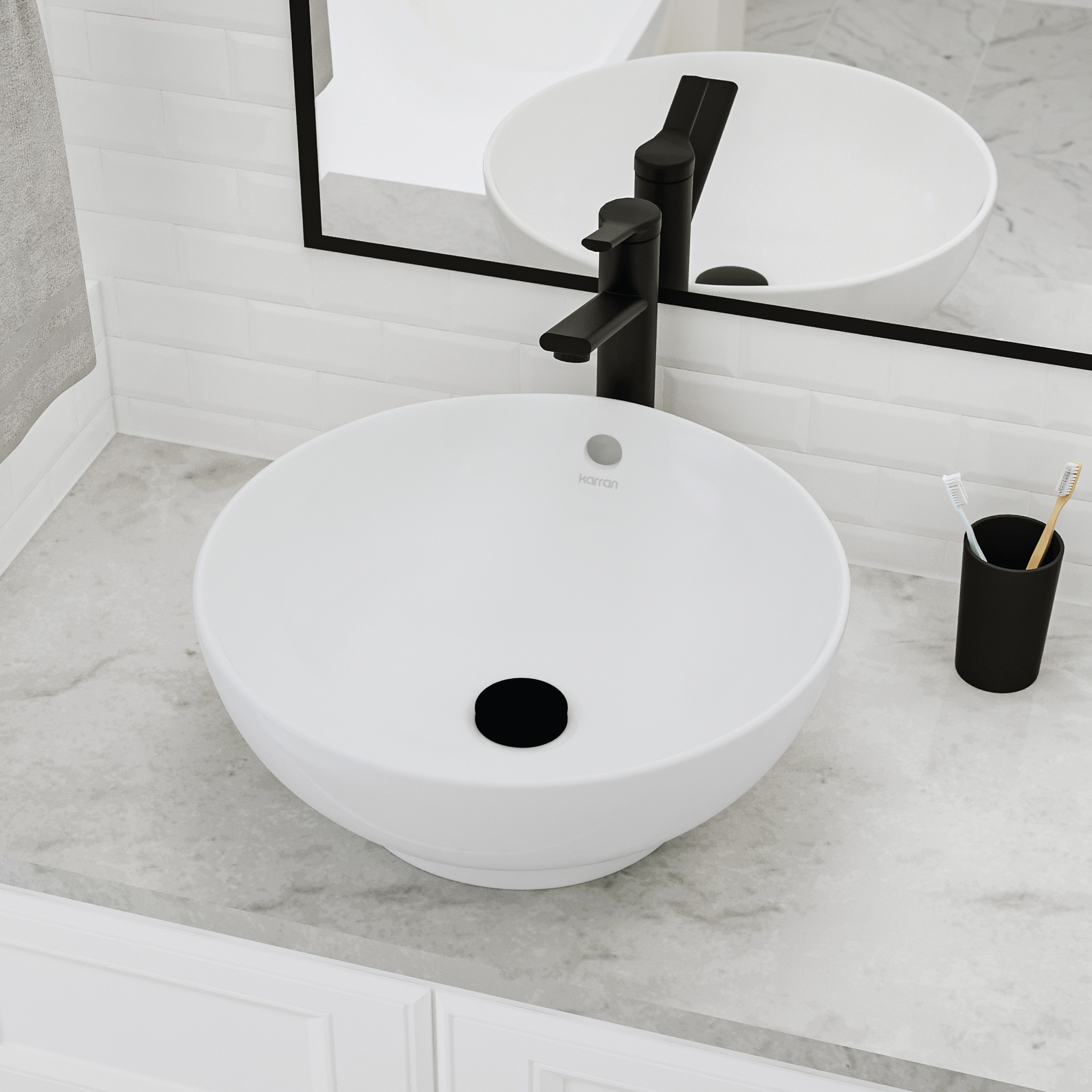 16" Vessel Vitreous China Bathroom Sink In White