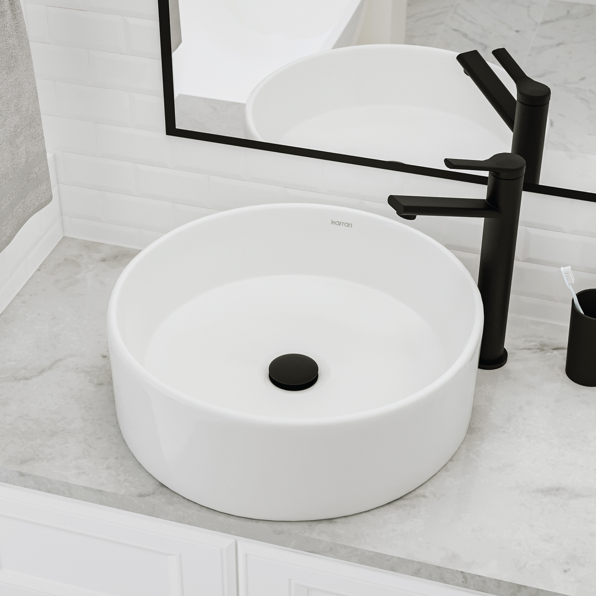 18" Vessel Vitreous China Bathroom Sink In White