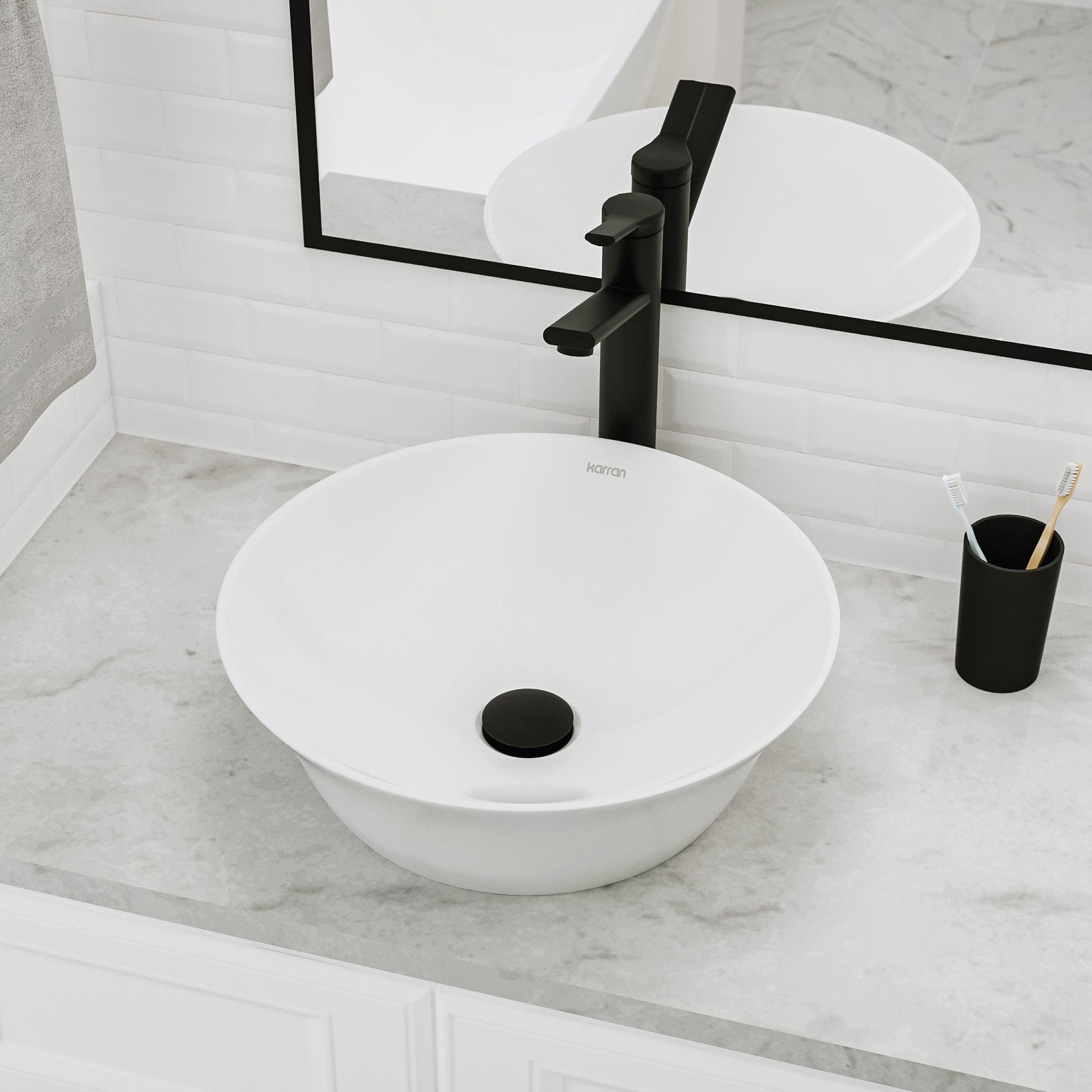 16" Vessel Vitreous China Bathroom Sink In White