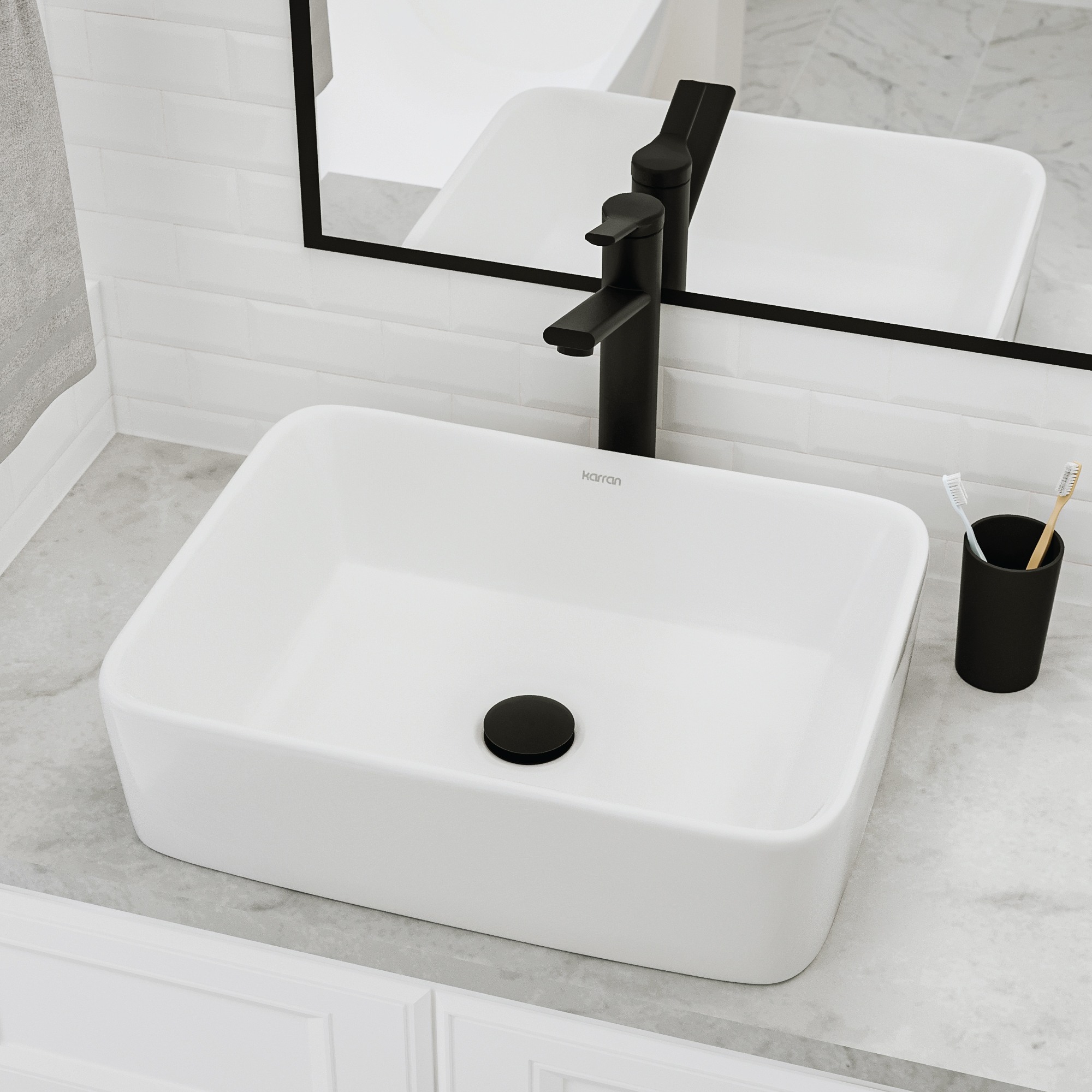 18" Vessel Vitreous China Bathroom Sink In White