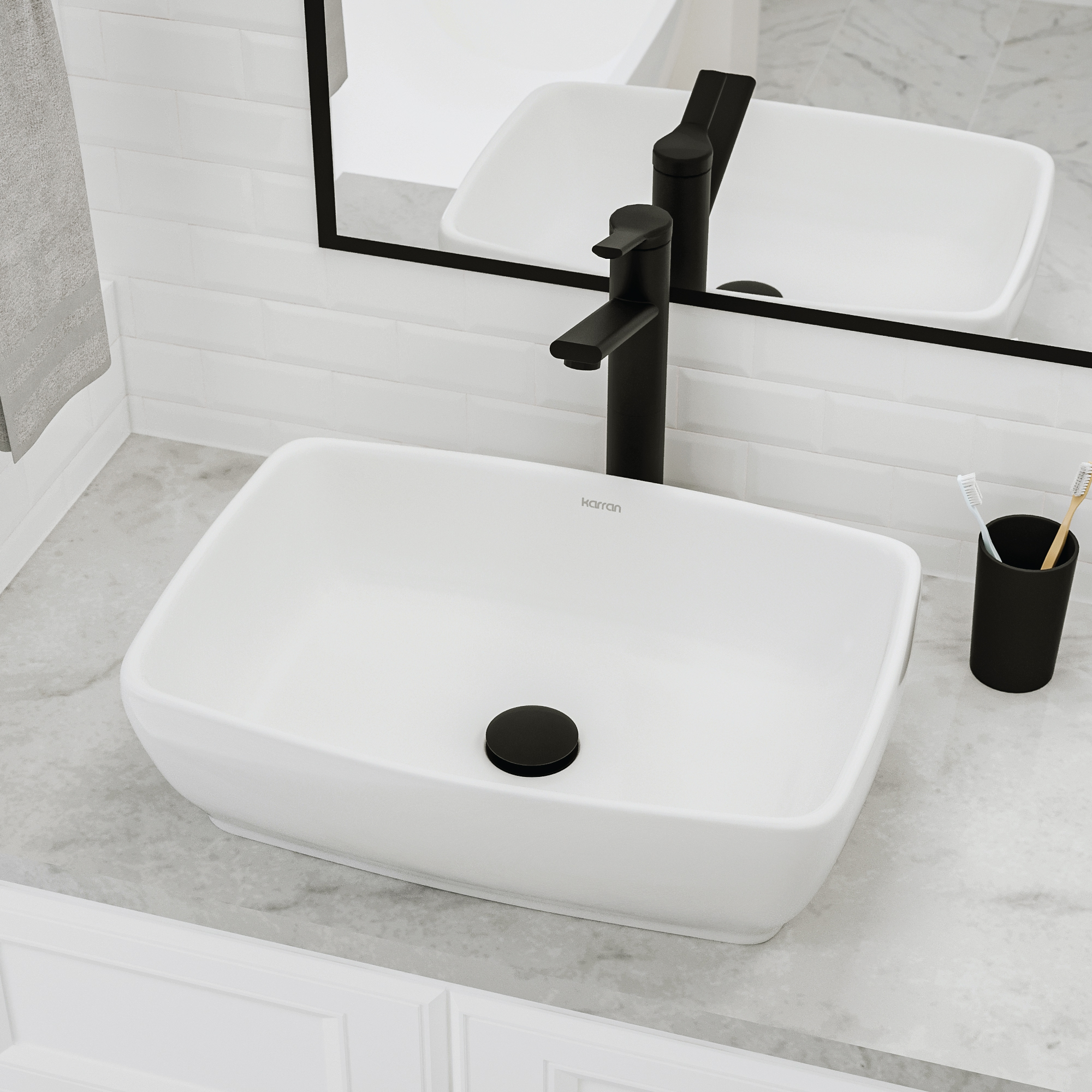 19" Vessel Vitreous China Bathroom Sink In White