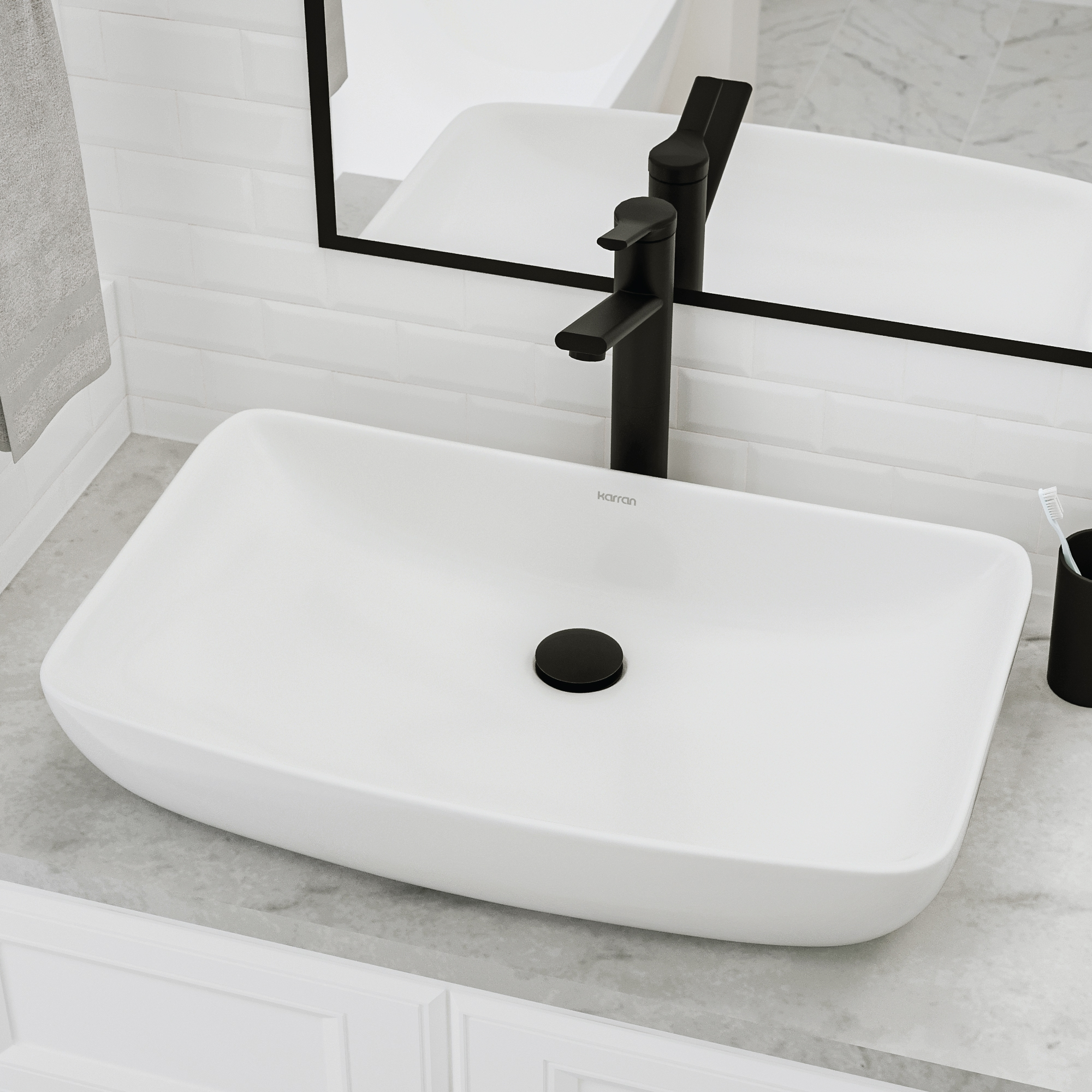 24" Vessel Vitreous China Bathroom Sink In White