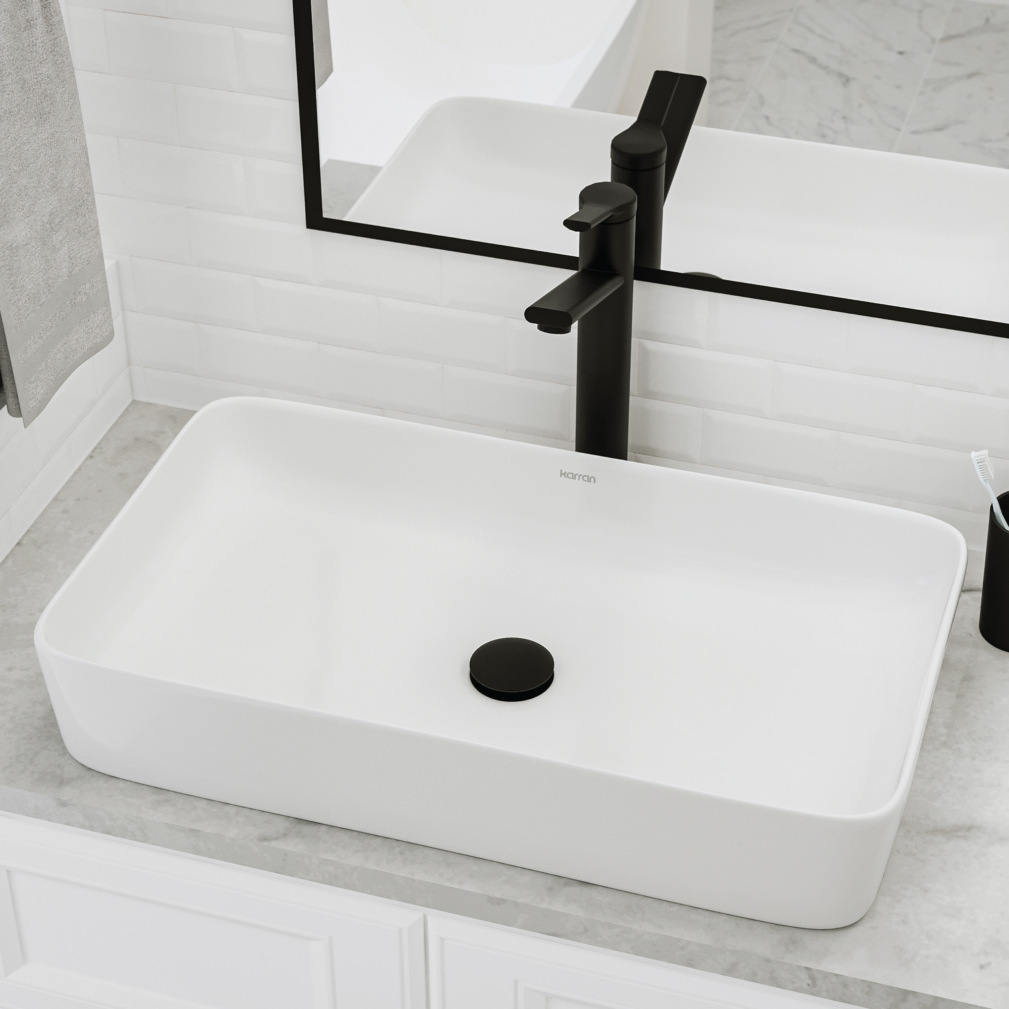 24" Vessel Vitreous China Bathroom Sink In White