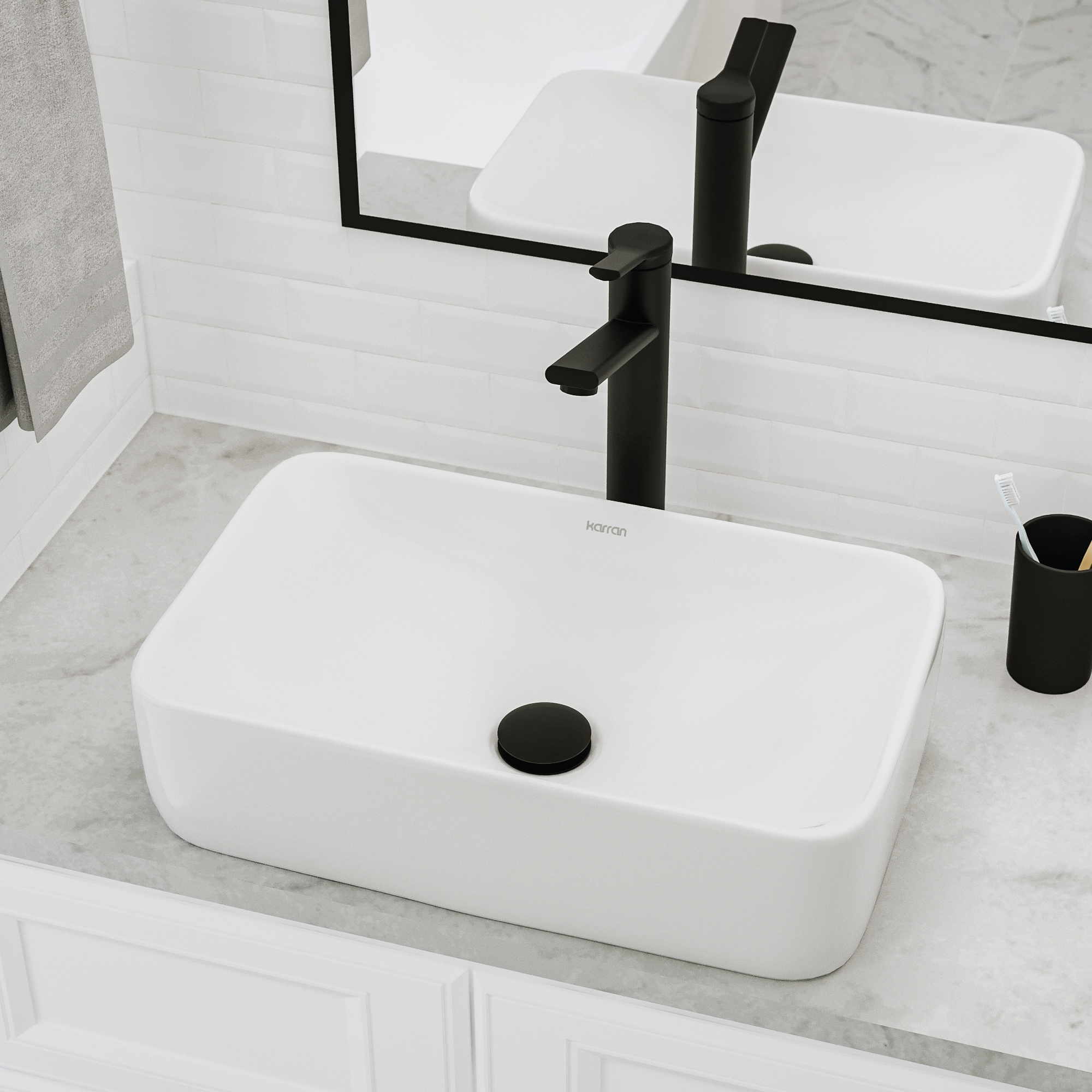 19" Vessel Vitreous China Bathroom Sink In White