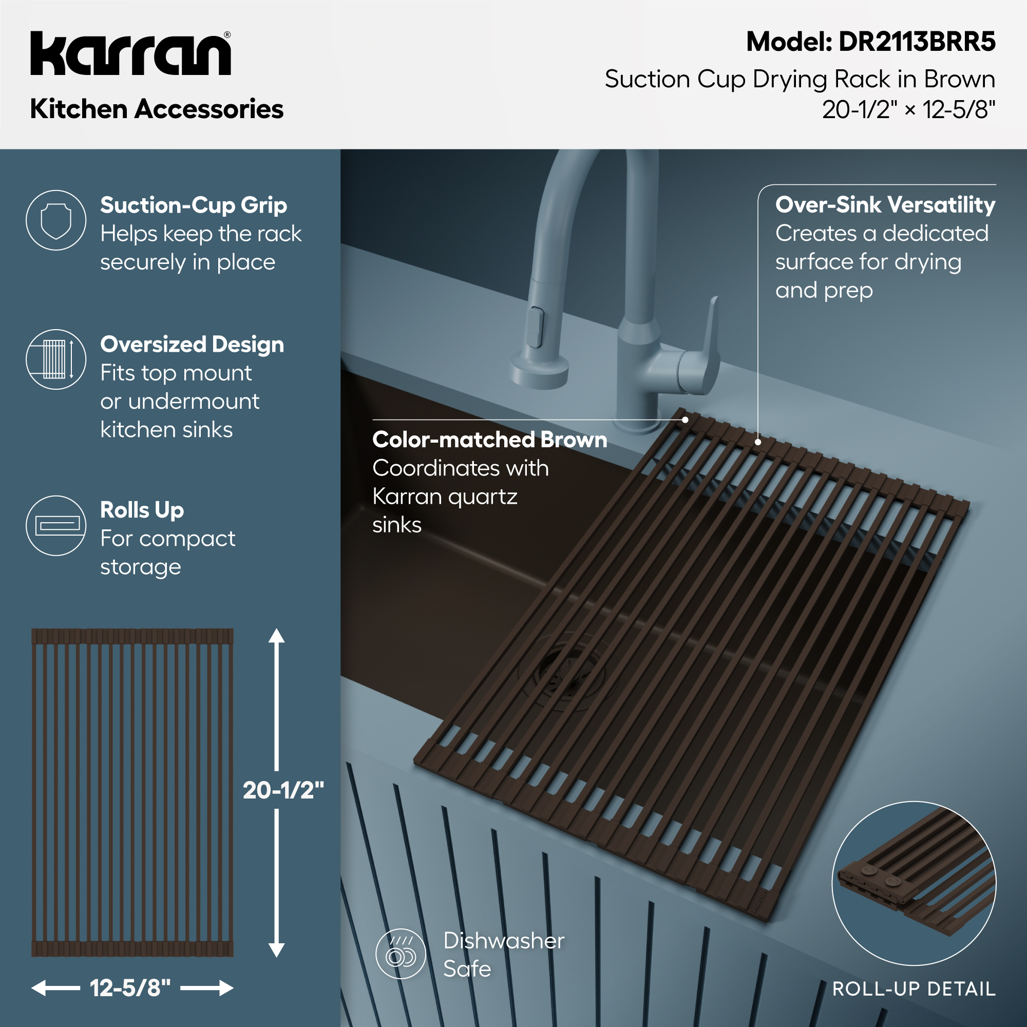 Brown Suction Cup Drying Rack