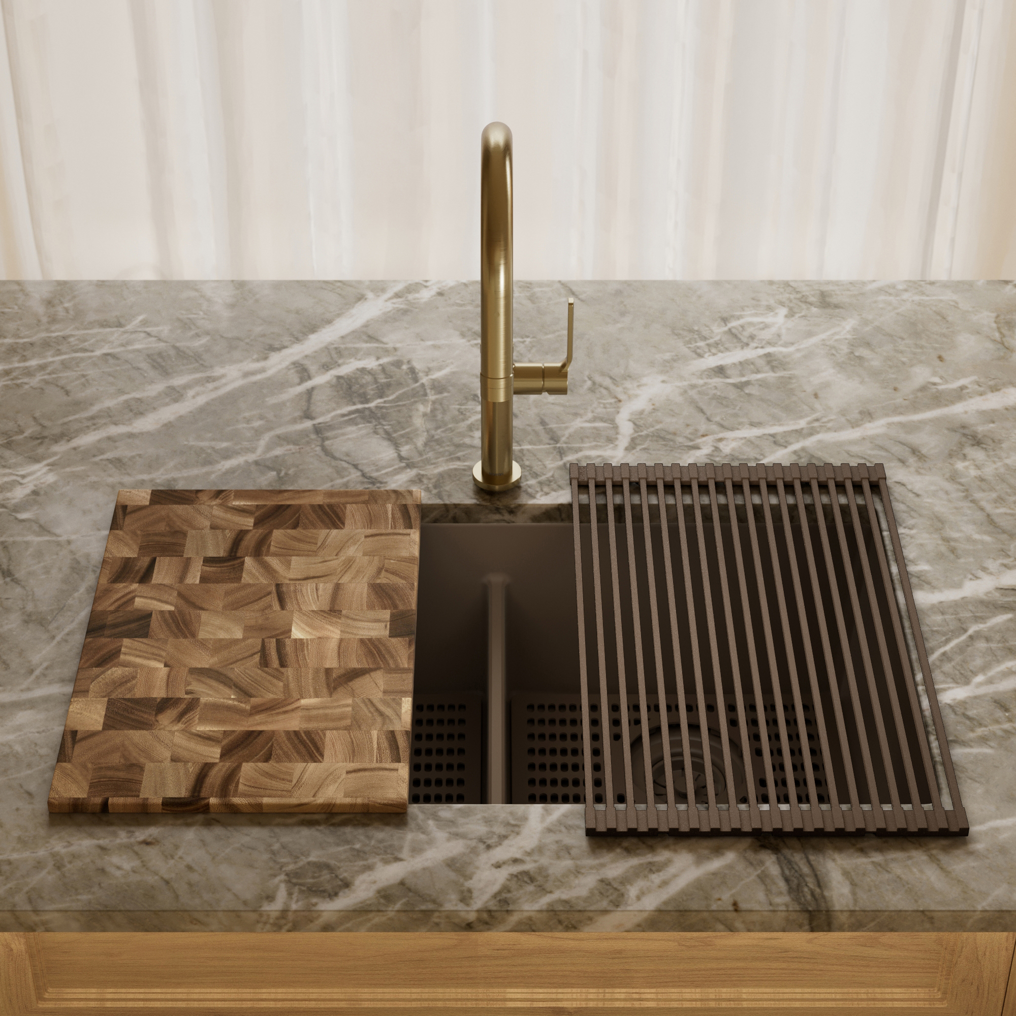 Brown Suction Cup Drying Rack