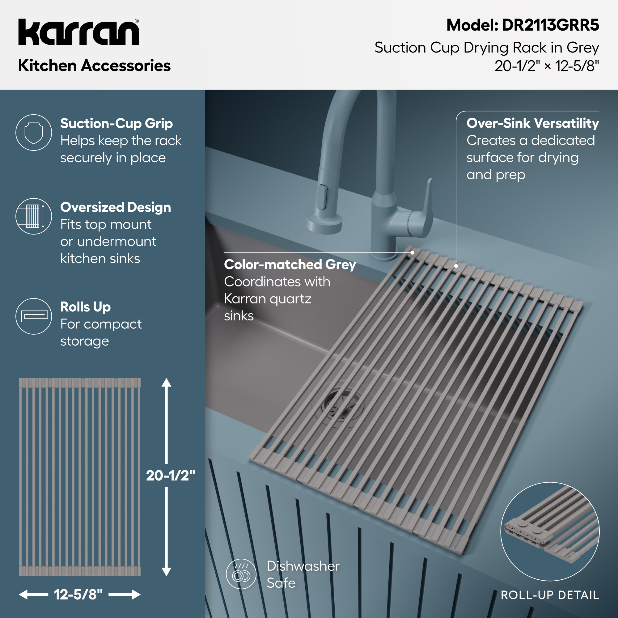 Grey Suction Cup Drying Rack