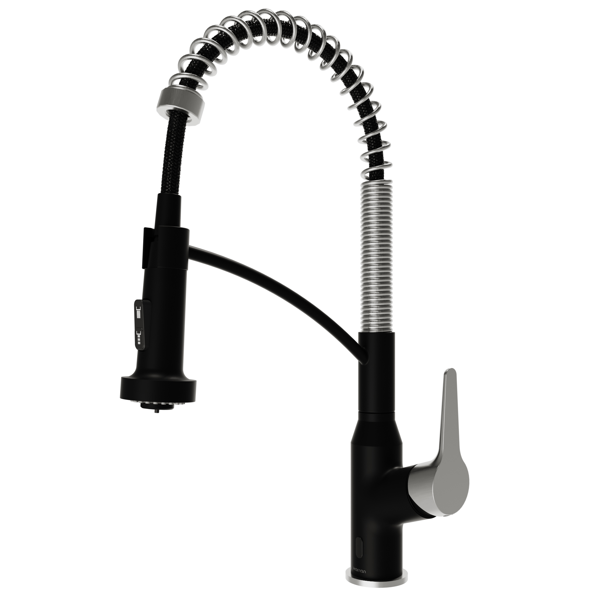 Scottsdale Single Handle Pull-Down Sprayer Kitchen Faucet In Matte Black & Spot-Free Stainless Steel
