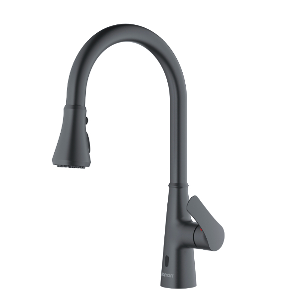 Kadoma Single Hole Single Handle Pull-Down Sprayer Sensor Kitchen Faucet In Gunmetal Grey