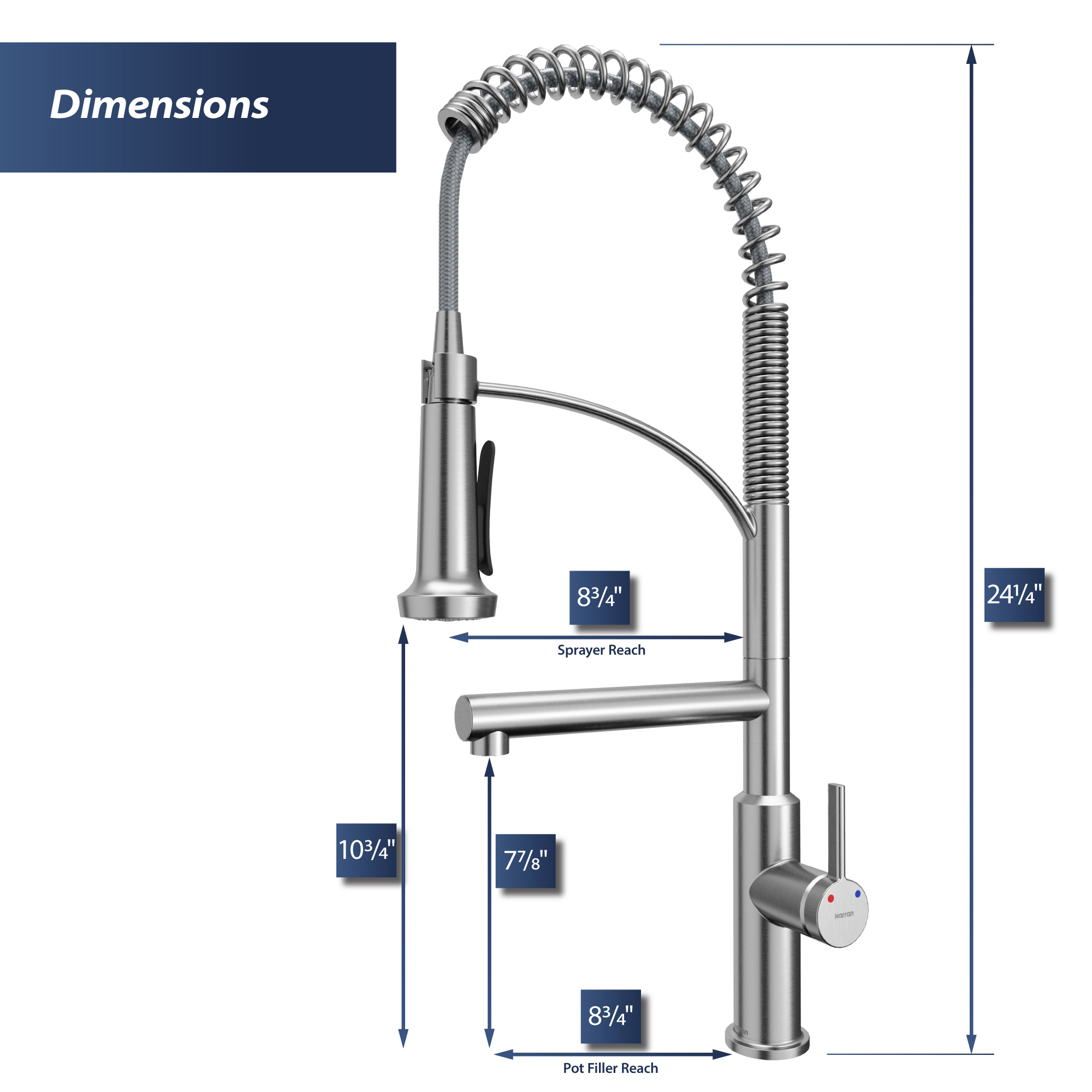 Adlington Single Hole Single Handle Pull-Down Sprayer Kitchen Faucet In Stainless Steel