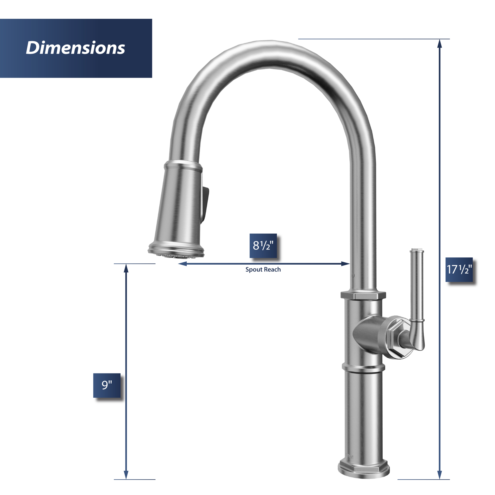 Brampton Single Hole Single Handle Pull-Down Sprayer Kitchen Faucet In Stainless Steel