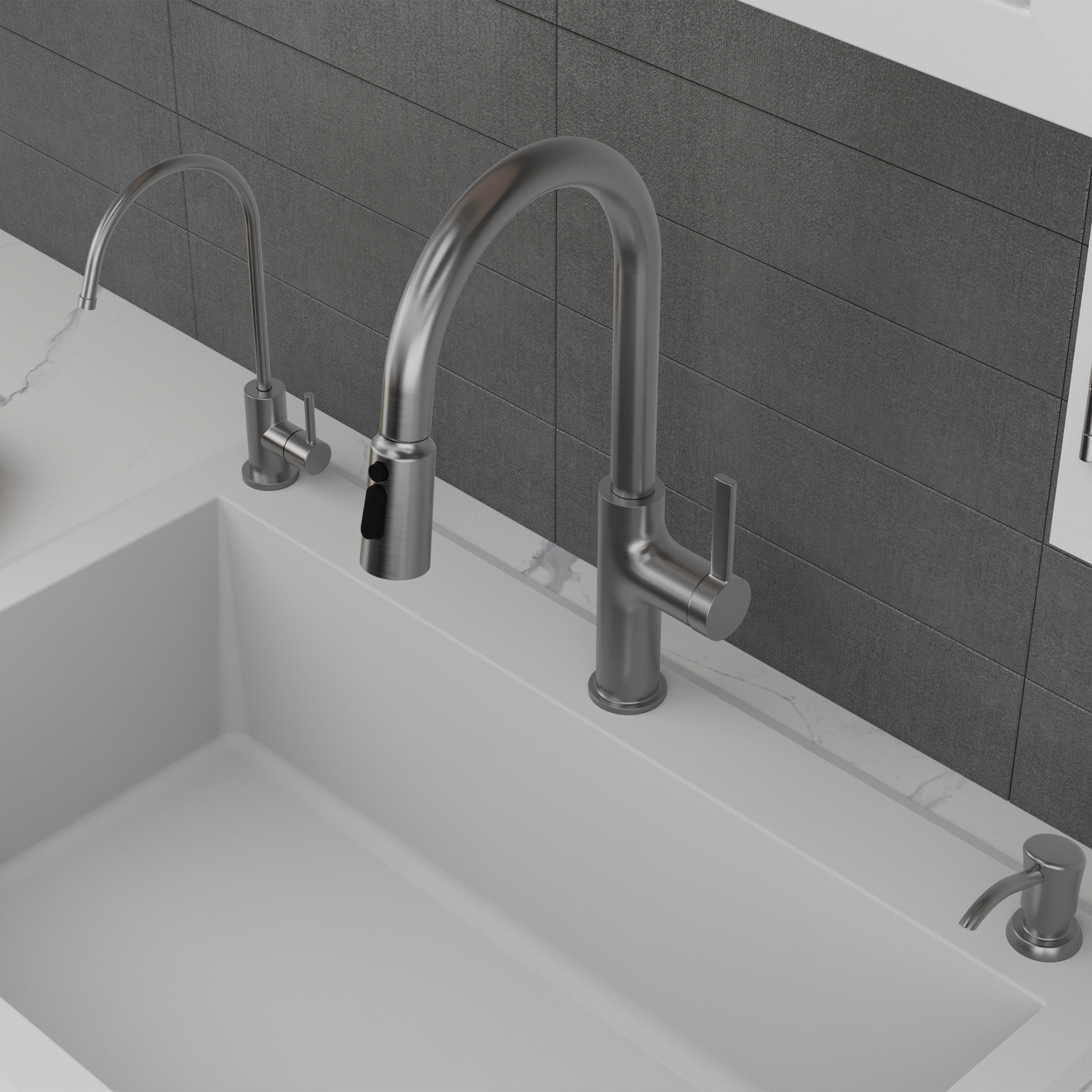 Stalbridge Single Handle Pull-Down Sprayer Kitchen Faucet In Spot-Free Stainless Steel