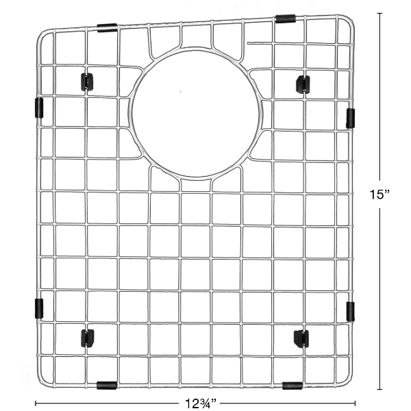 Stainless Steel Bottom Grid - Fits in Left Bowl of Karran Sinks - QT-710, QU-710
