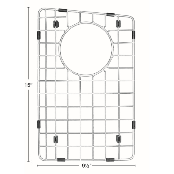 Stainless Steel Bottom Grid - Fits in Right Bowl of Karran Sinks - QT-711, QU-711