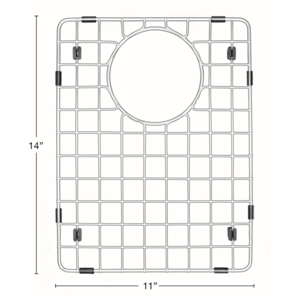 Stainless Steel Bottom Grid - Fits in Small Bowl of Karran Sinks - QT-610, QU-610