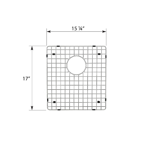 Stainless Steel Bottom Grid - Fits in Large Bowl of Karran Sinks - QT-811, QU-811