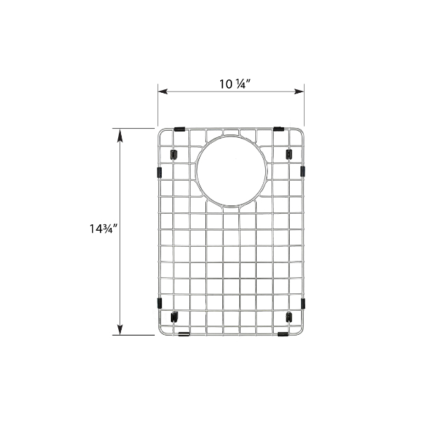 Stainless Steel Bottom Grid - Fits in Small Bowl of Karran Sinks - QT-811, QU-811