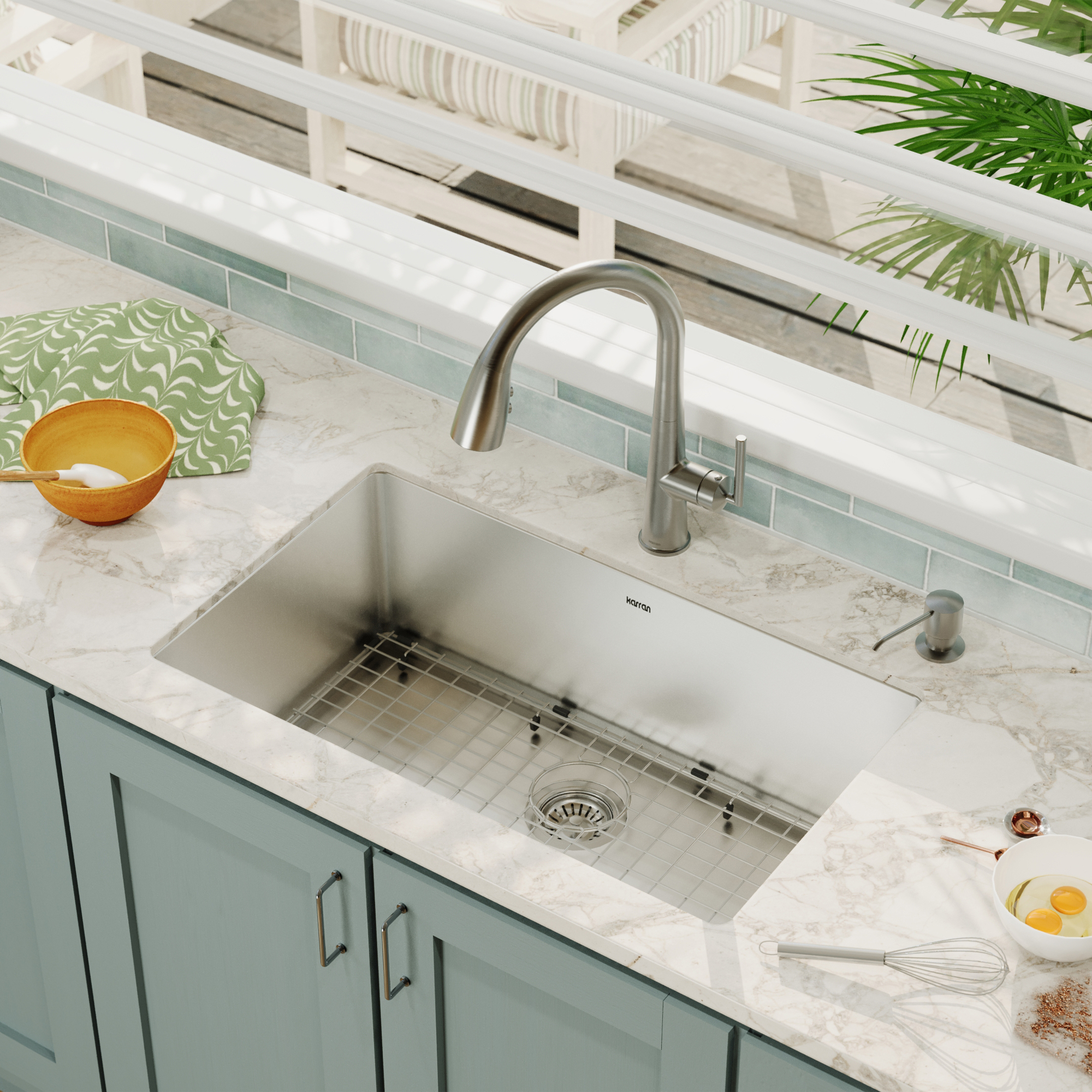 Elite 30" Undermount 16 Gauge Single Bowl Stainless Steel Kitchen Sink with Accessories