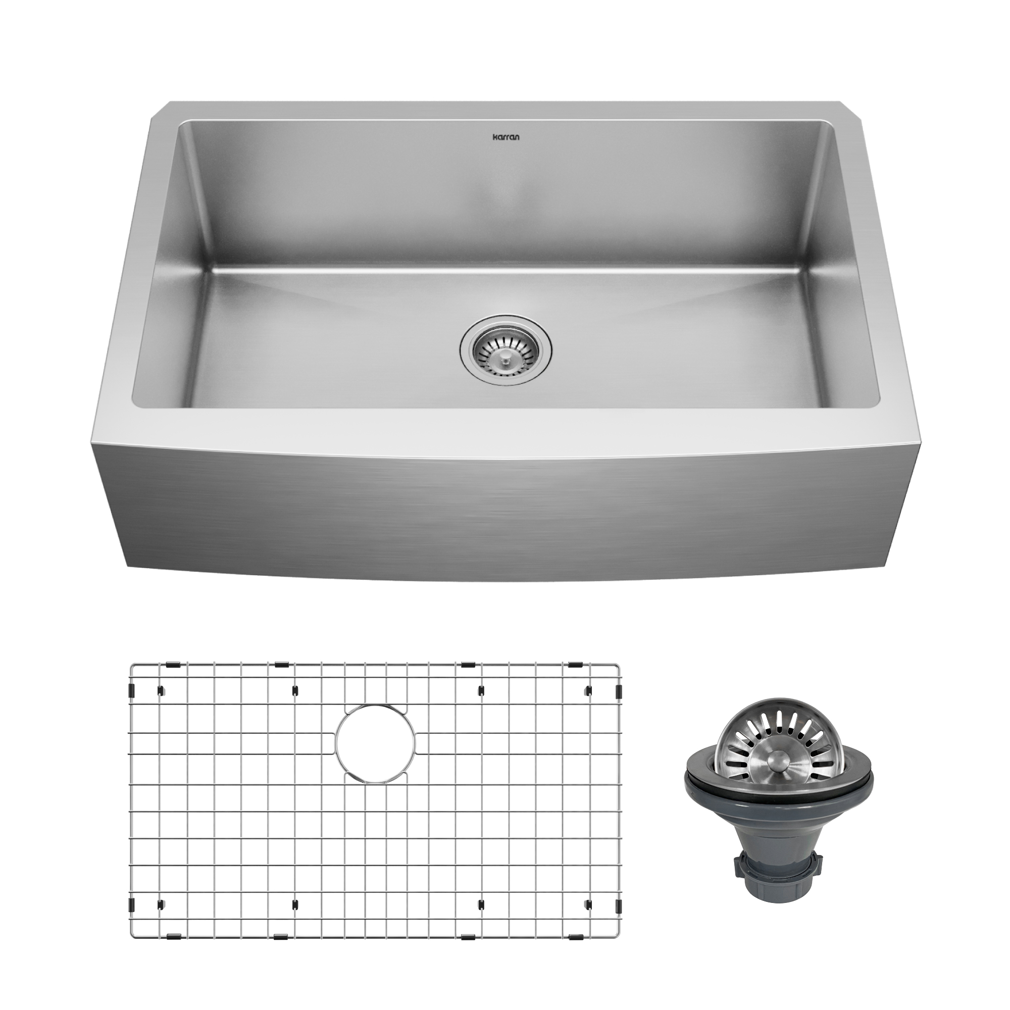 33" Farmhouse Large Single Bowl Stainless Steel Kitchen Sink Kit