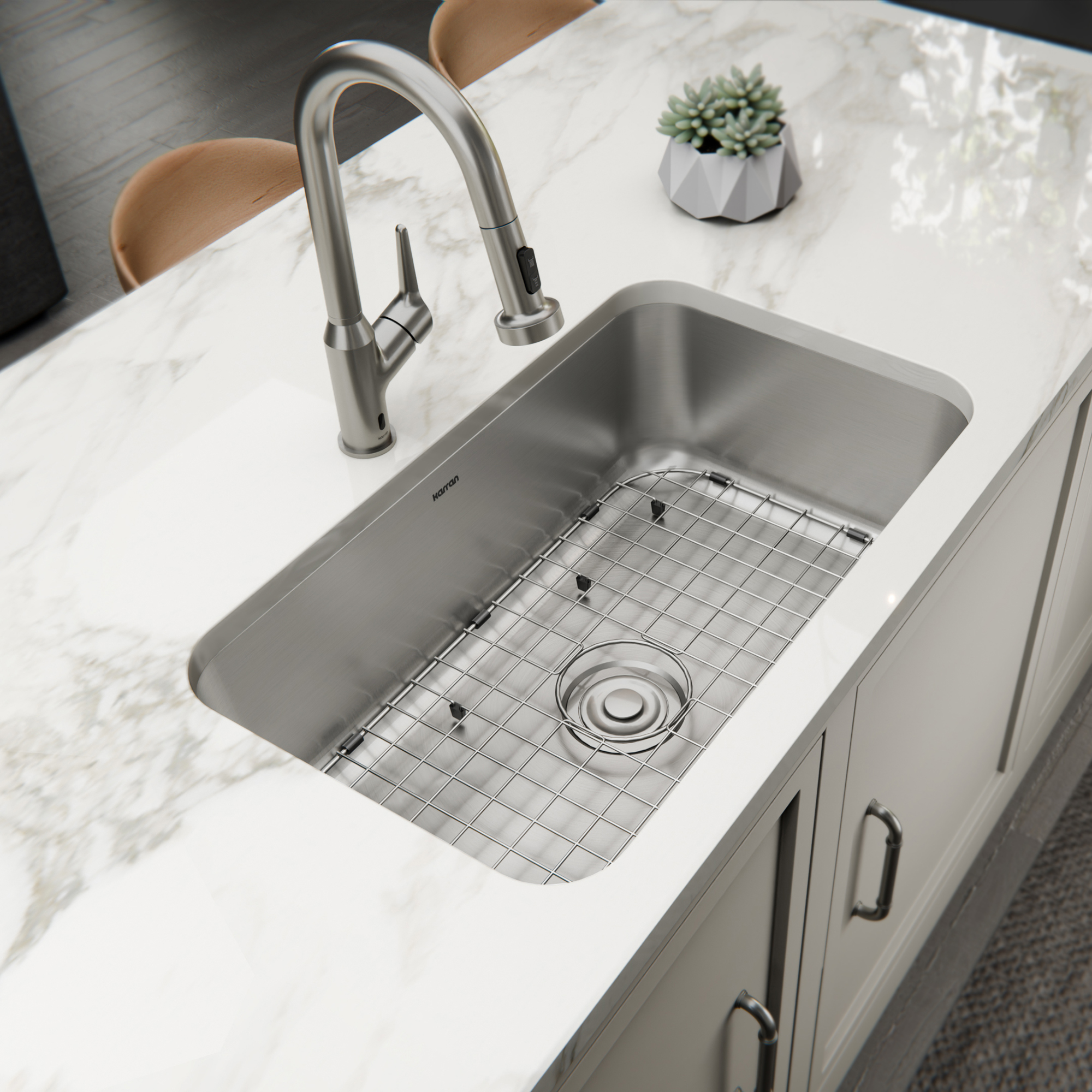 Profile 30" Undermount 18 Gauge Single Bowl Stainless Steel Kitchen Sink with Accessories