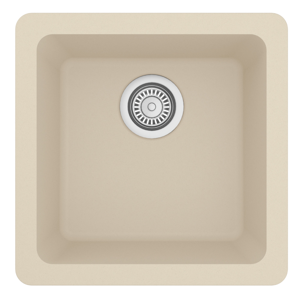 16-5/8" Seamless Undermount Quartz Composite Bar/Prep Sink In Bisque