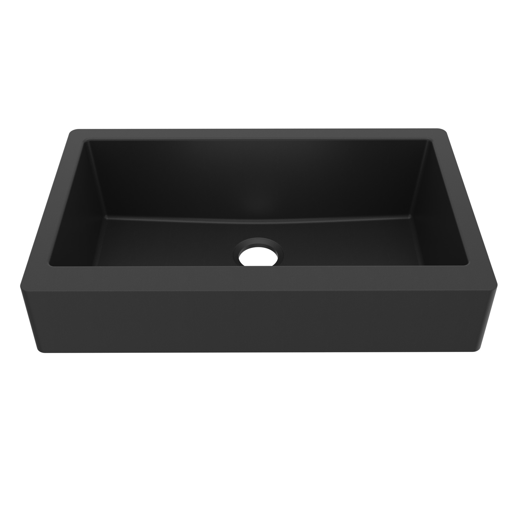 34" Retrofit Farmhouse Large Single Bowl Quartz Composite Kitchen Sink In Black