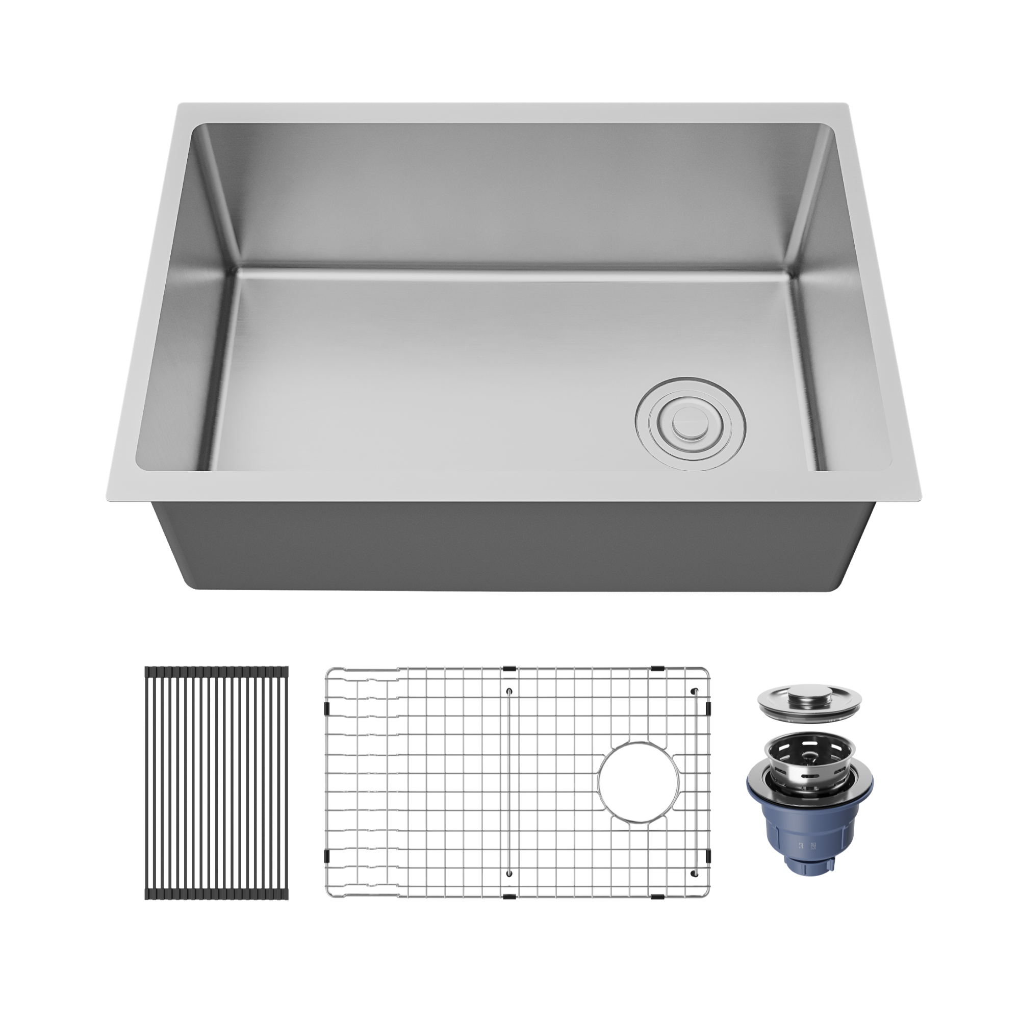 Fusion 27" Undermount 16 Gauge Single Bowl Stainless Steel Sink with Accessories