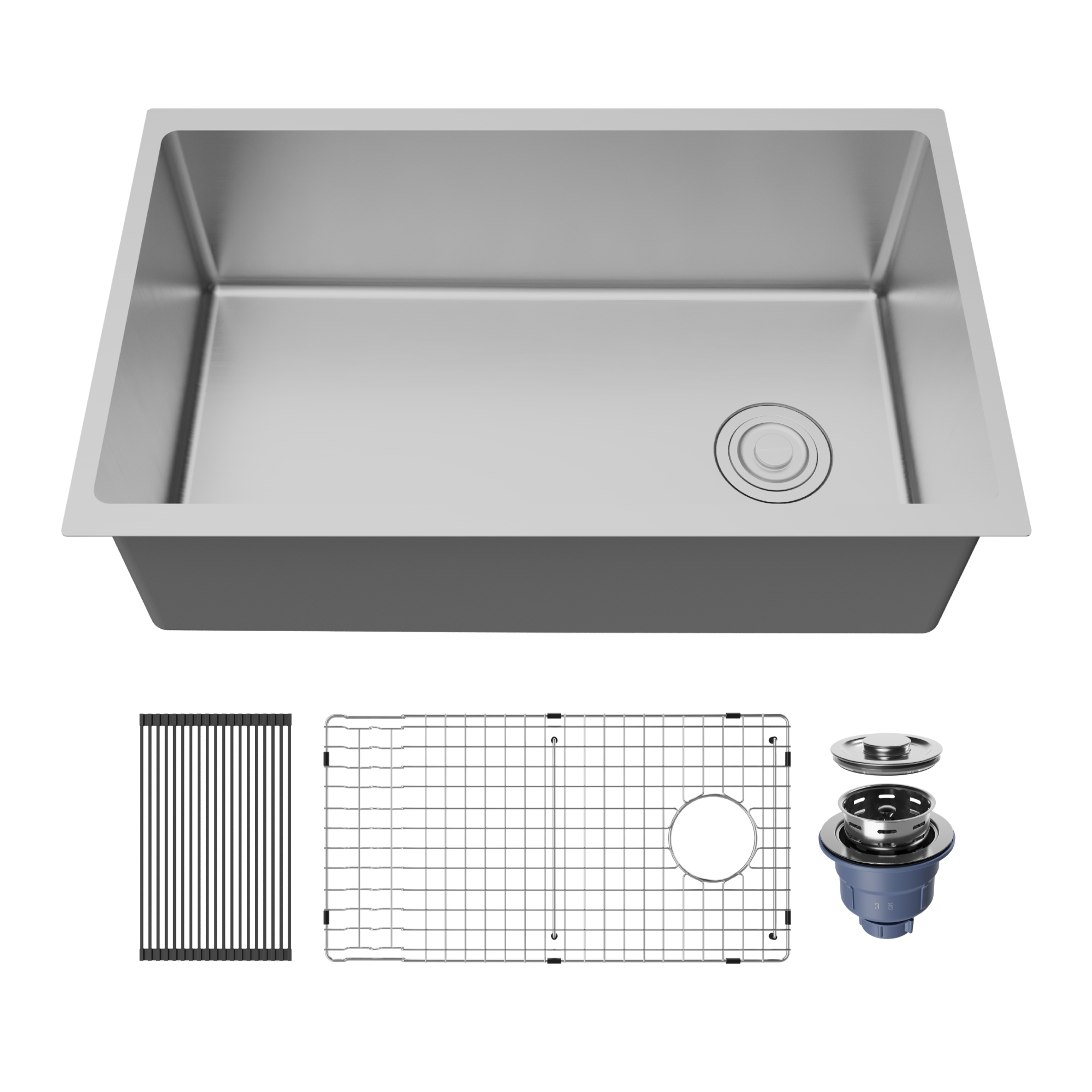 Fusion 30" Undermount 16 Gauge Single Bowl Stainless Steel Sink with Accessories