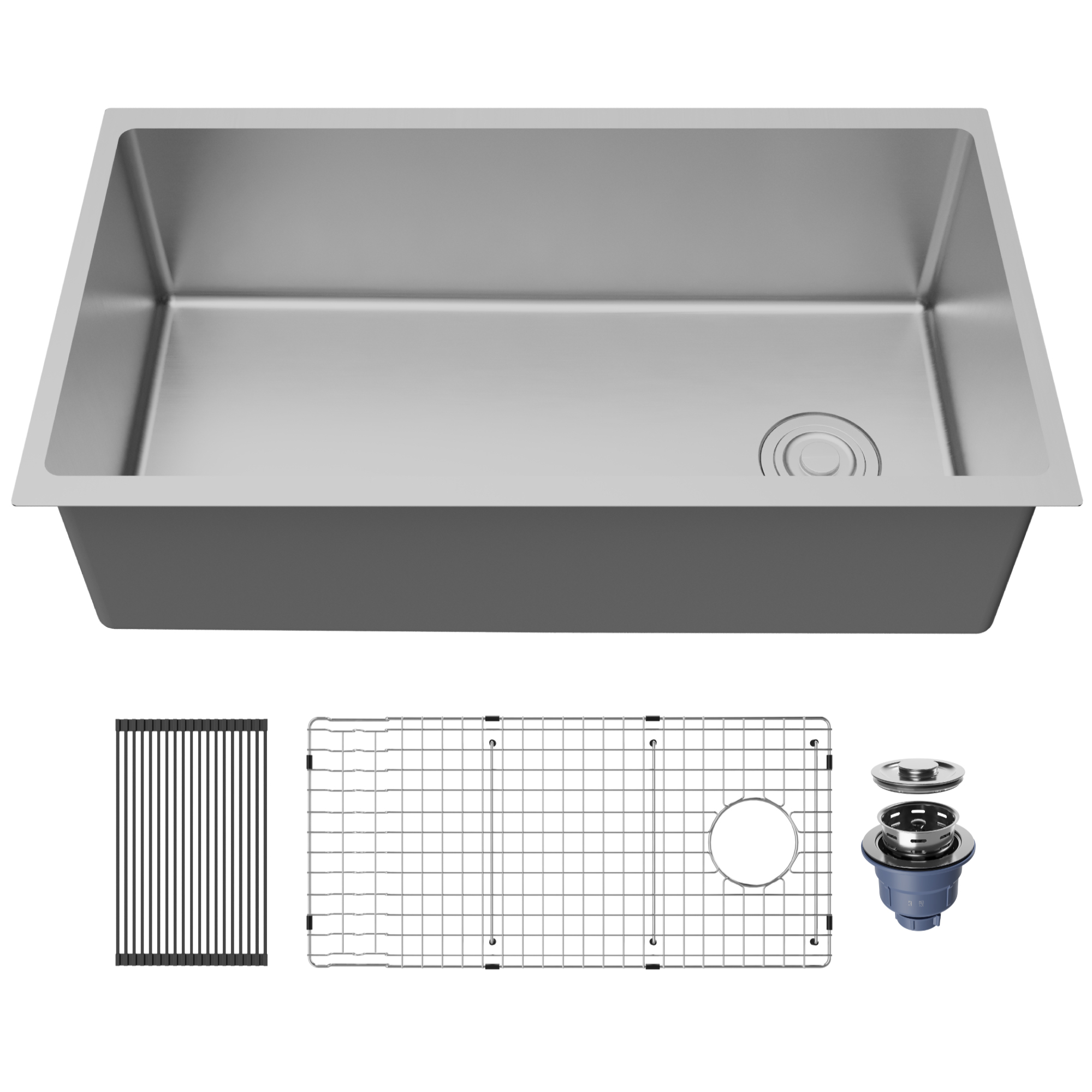 Fusion 33" Undermount 16 Gauge Single Bowl Stainless Steel Sink with Accessories