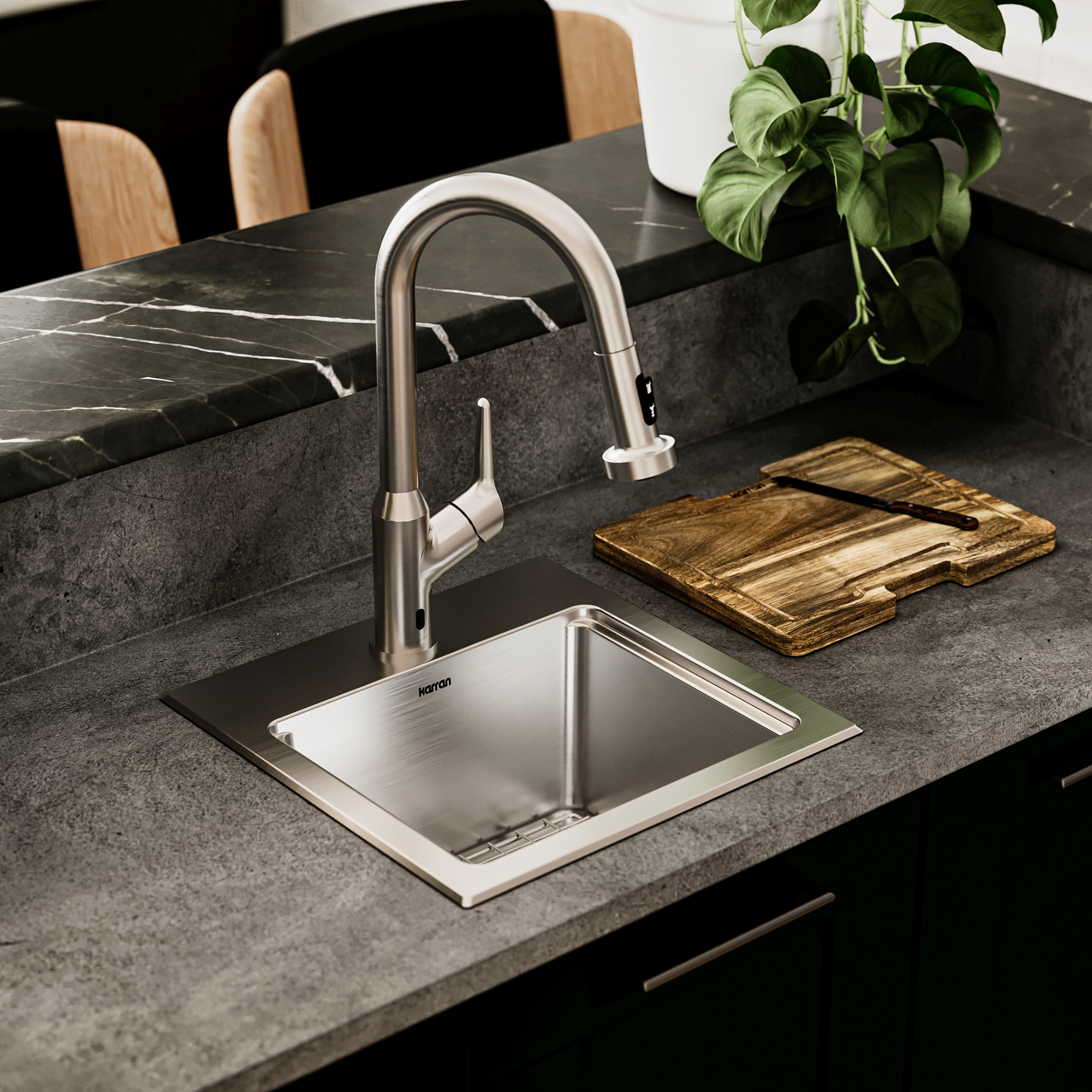Elite  15" Top Mount 18 Gauge Single Bowl Stainless Steel Bar Kitchen Sink