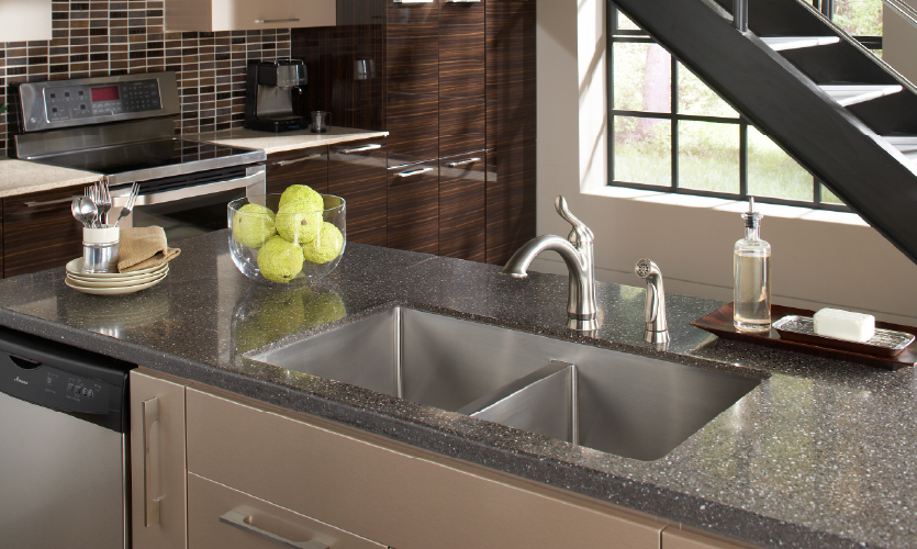 Seamless Integration with Laminate and Solid Surface Countertops